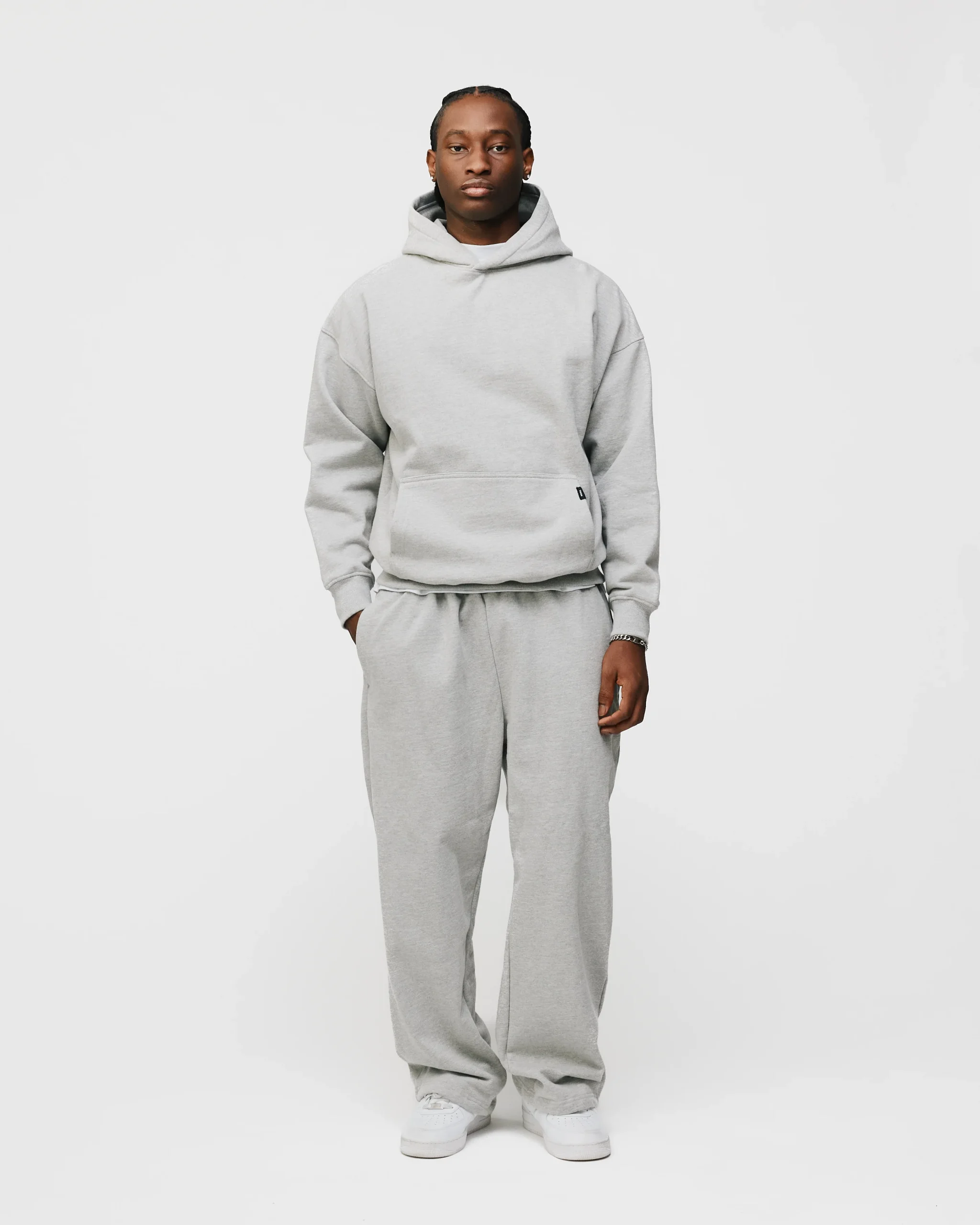 Drop Shoulder Hoodie - Grey