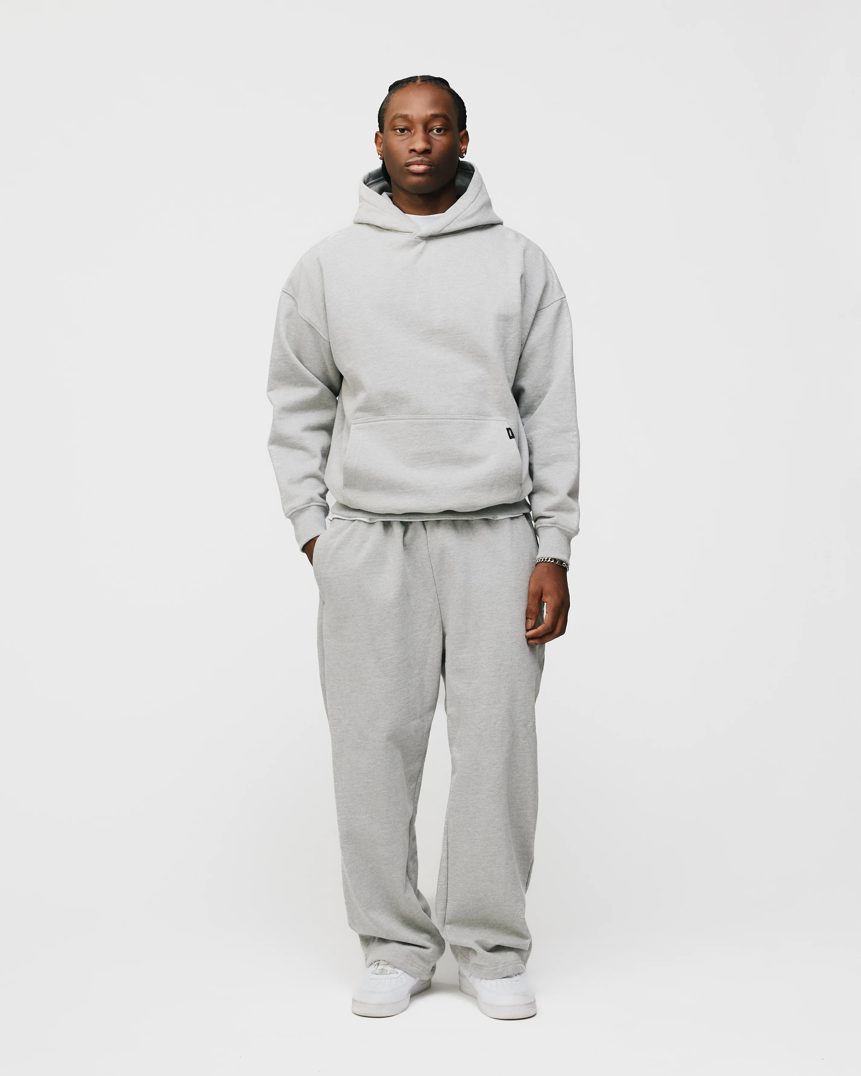 Drop Shoulder Hoodie - Grey
