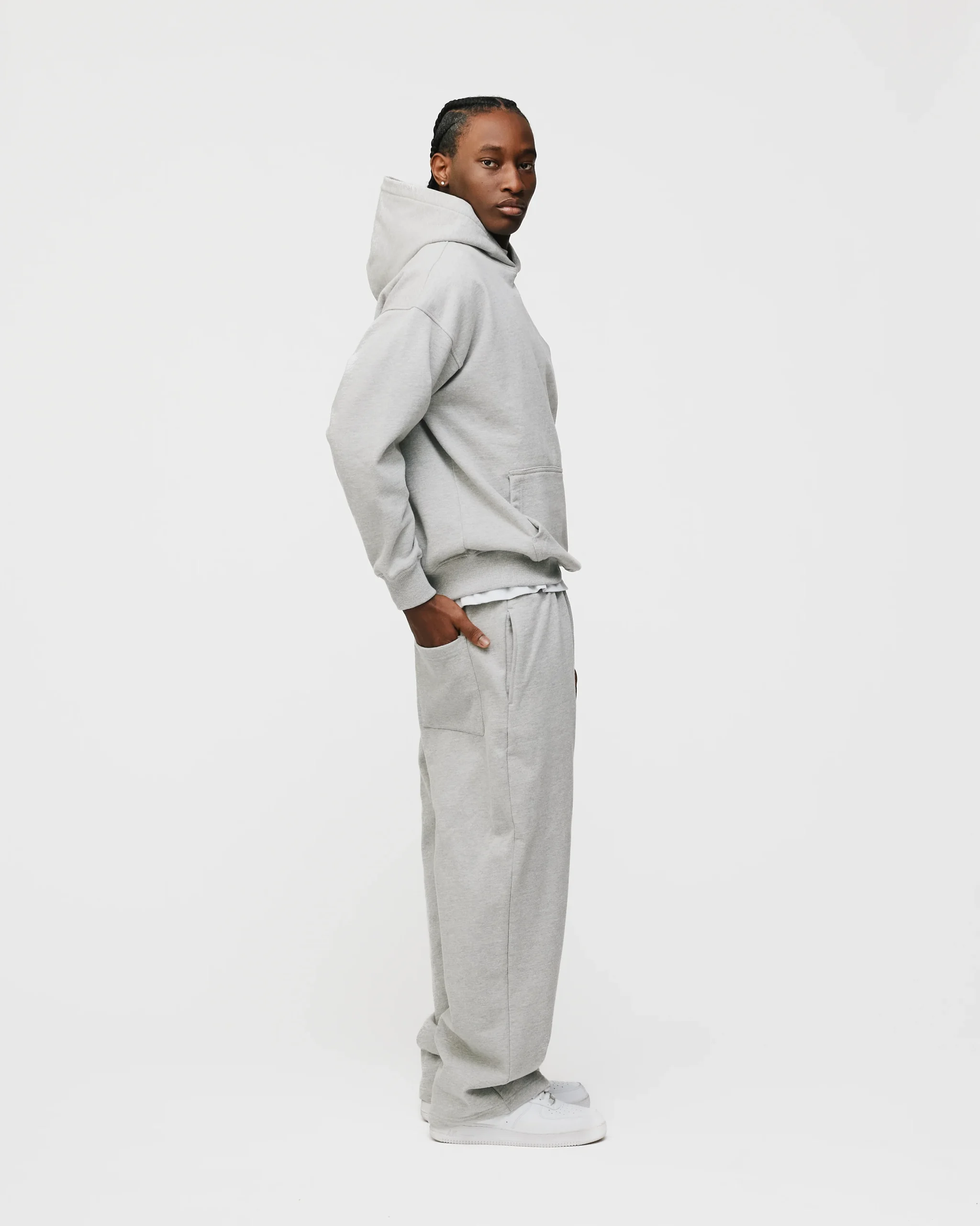 Drop Shoulder Hoodie - Grey