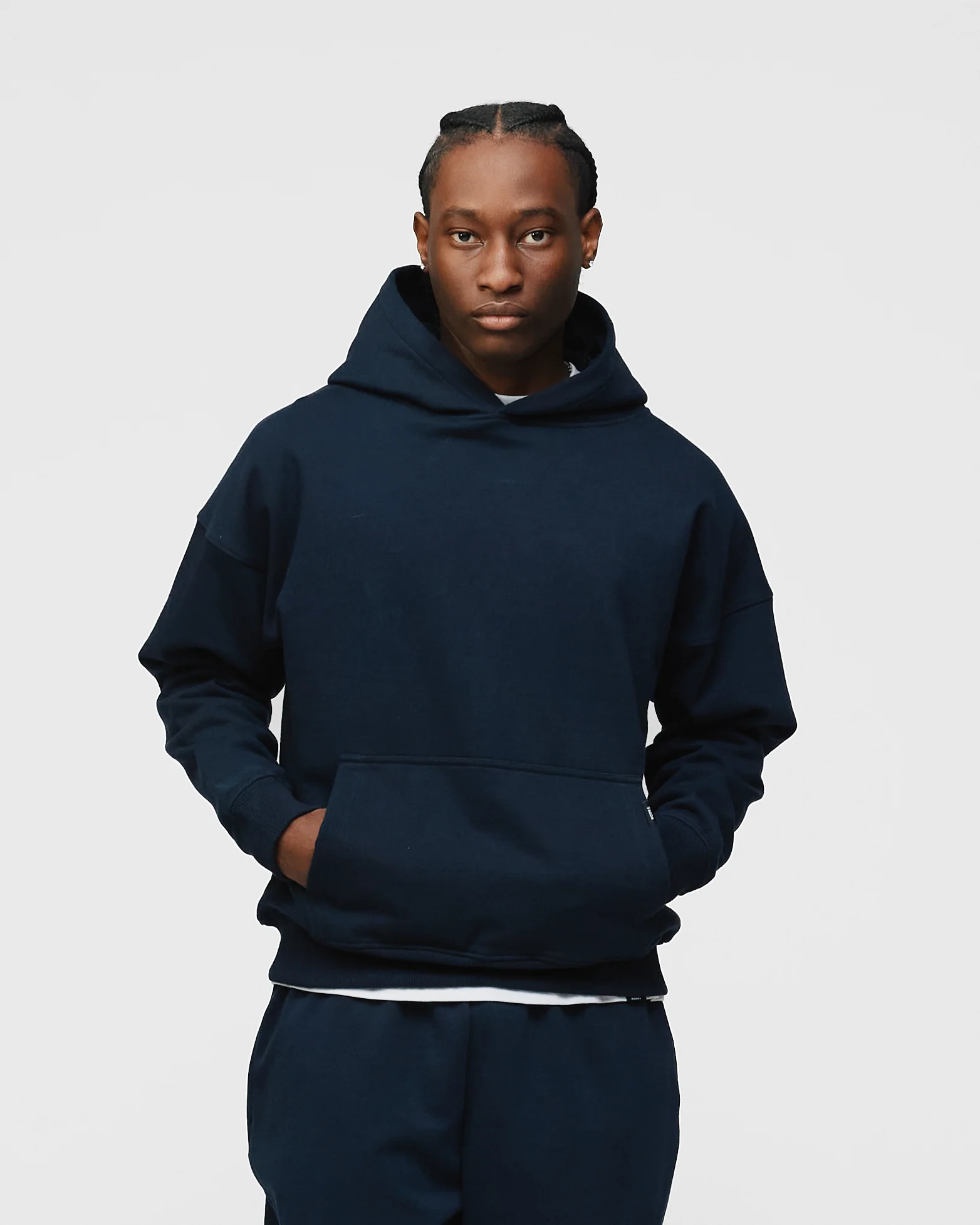Drop Shoulder Hoodie - Navy