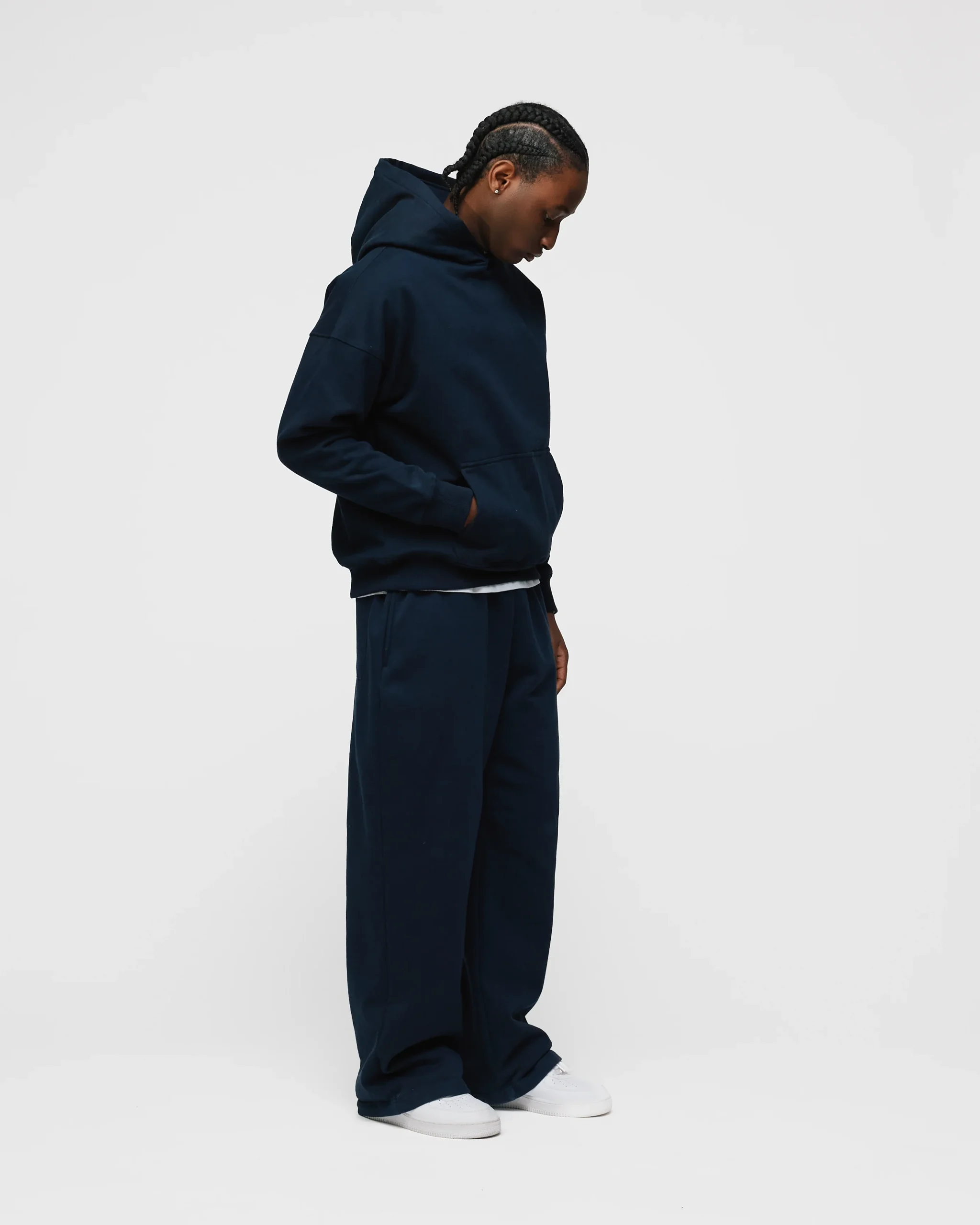 Drop Shoulder Hoodie - Navy