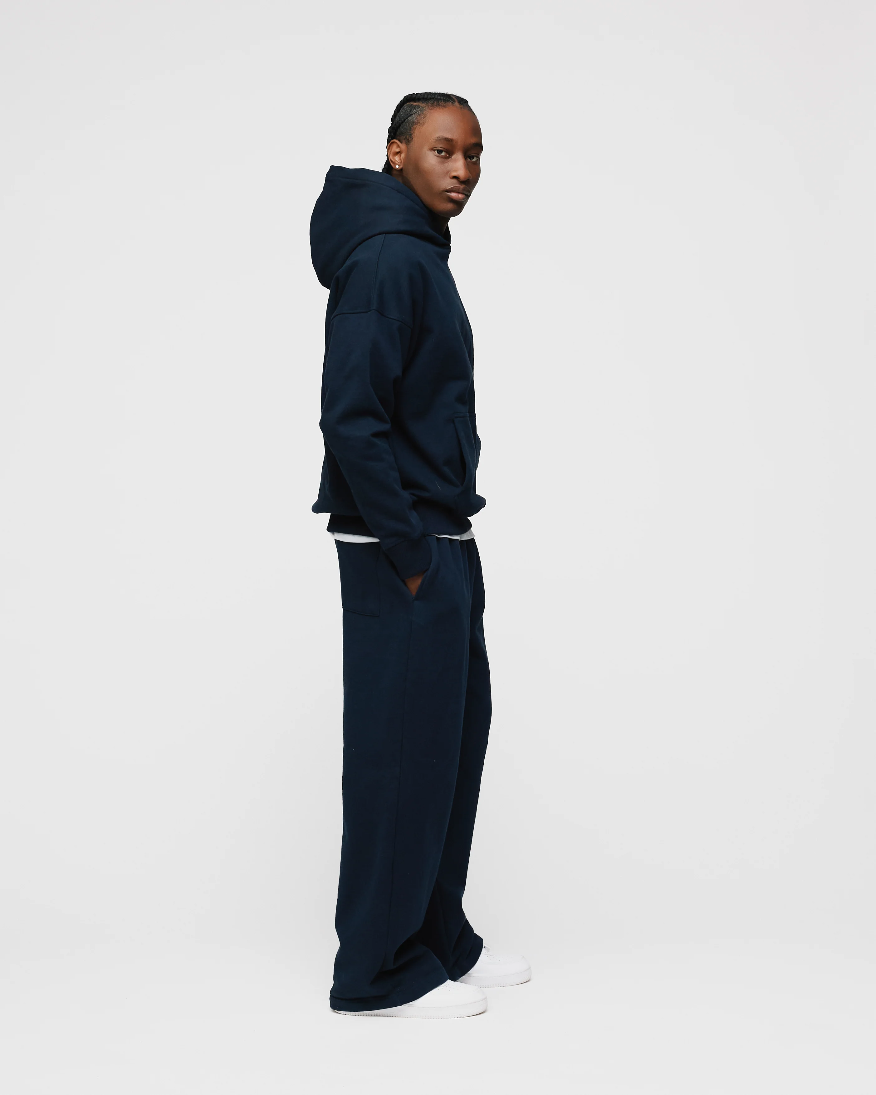 Drop Shoulder Hoodie - Navy