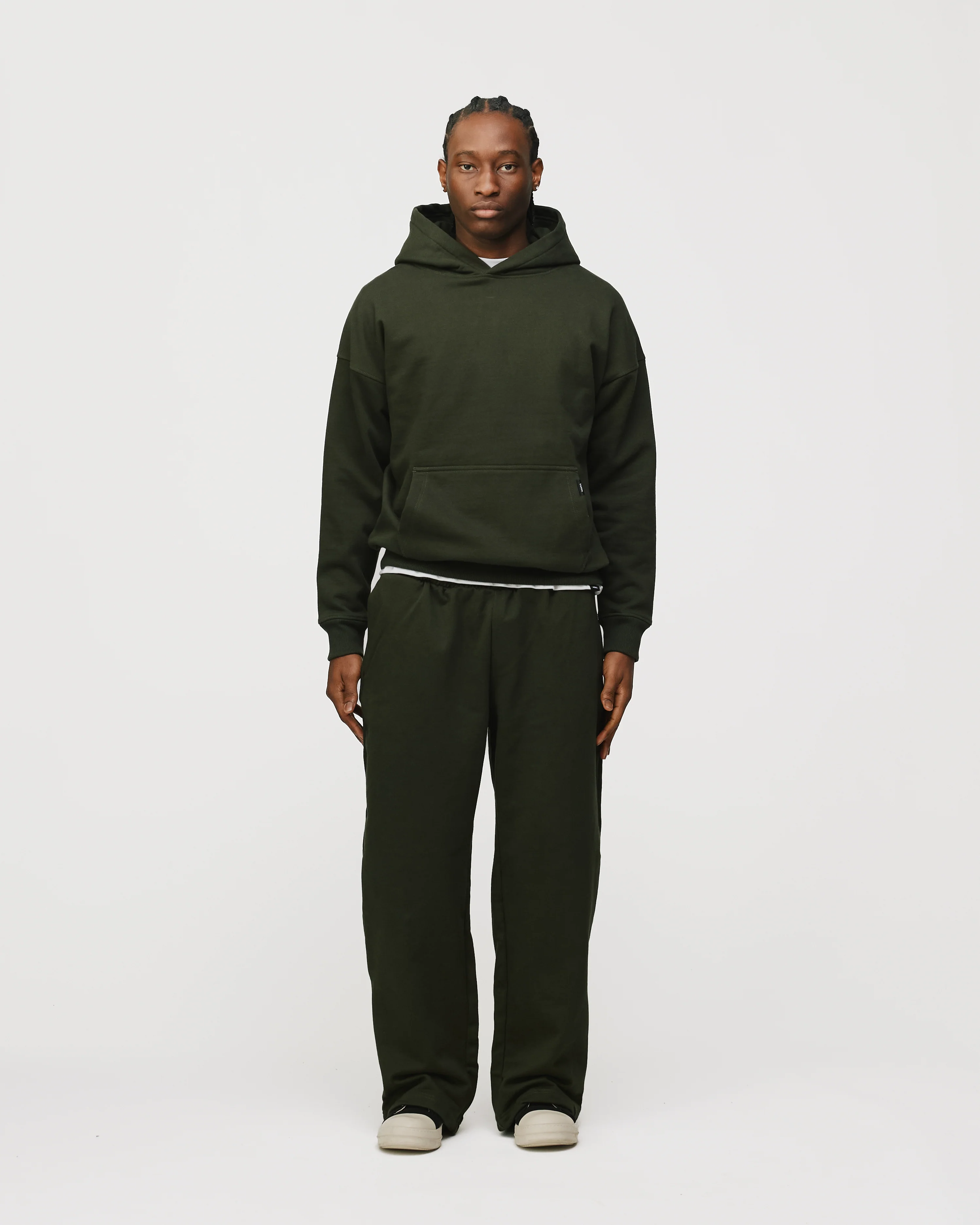 Drop Shoulder Hoodie - Olive