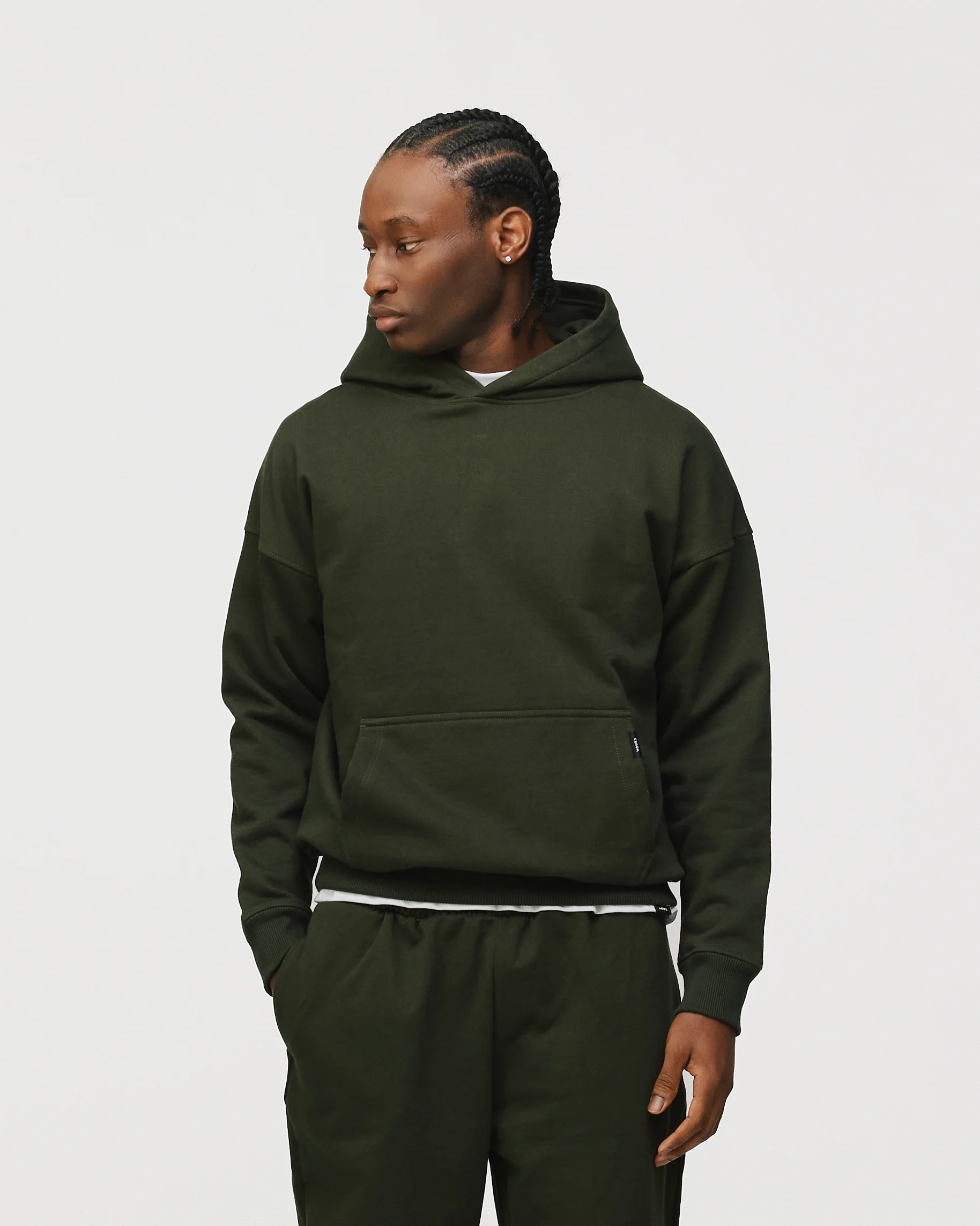 Drop Shoulder Hoodie - Olive