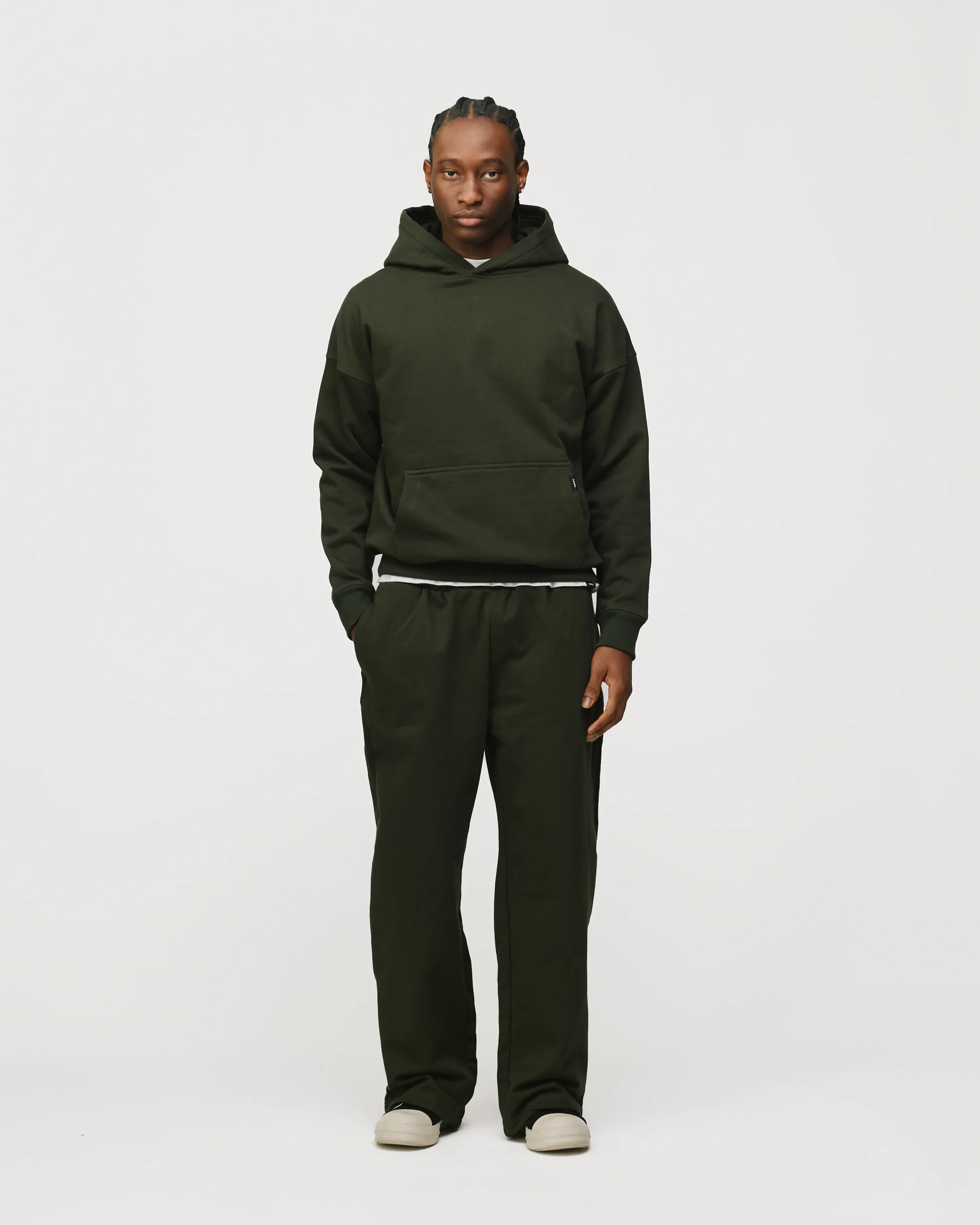 Drop Shoulder Hoodie - Olive