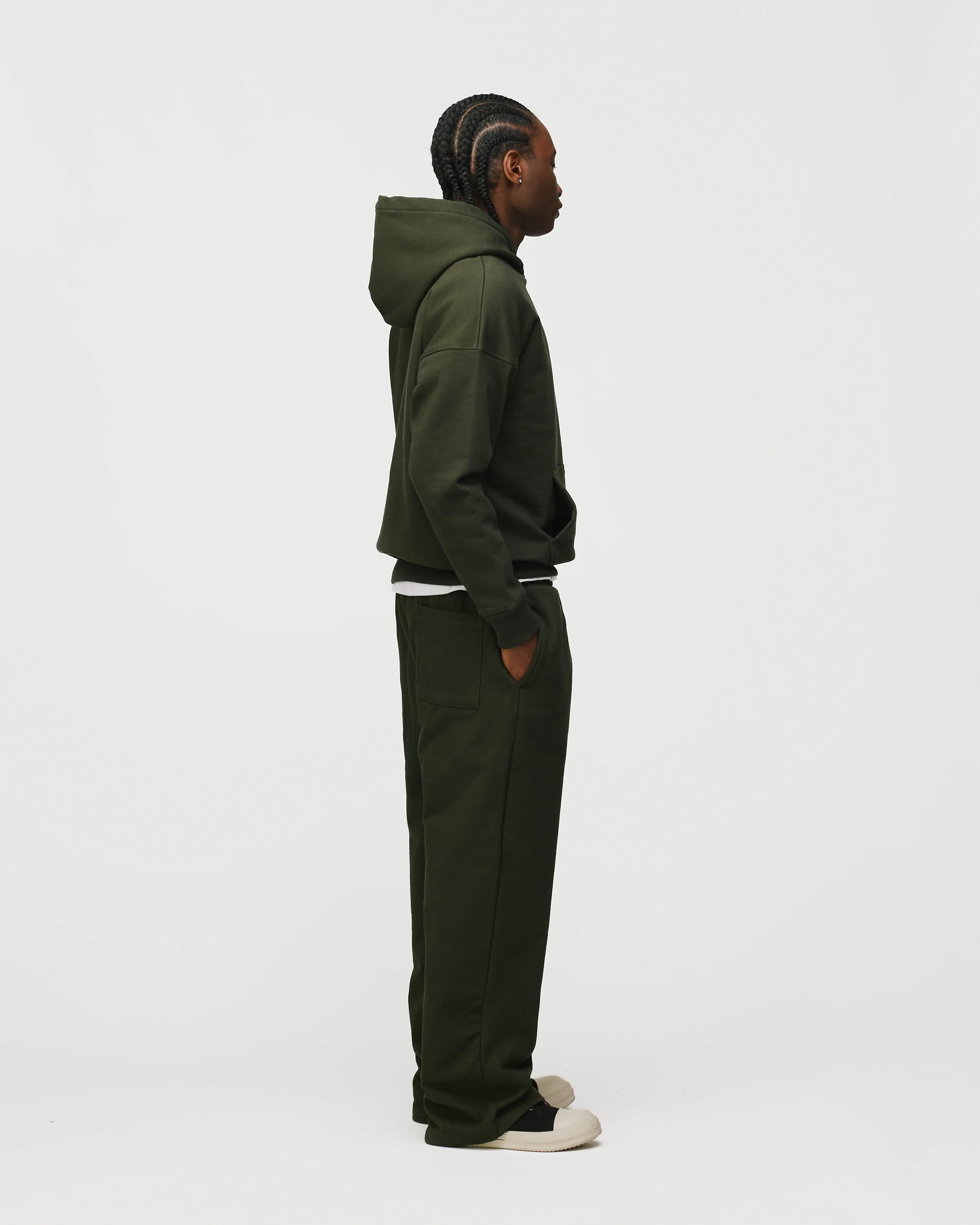 Drop Shoulder Hoodie - Olive