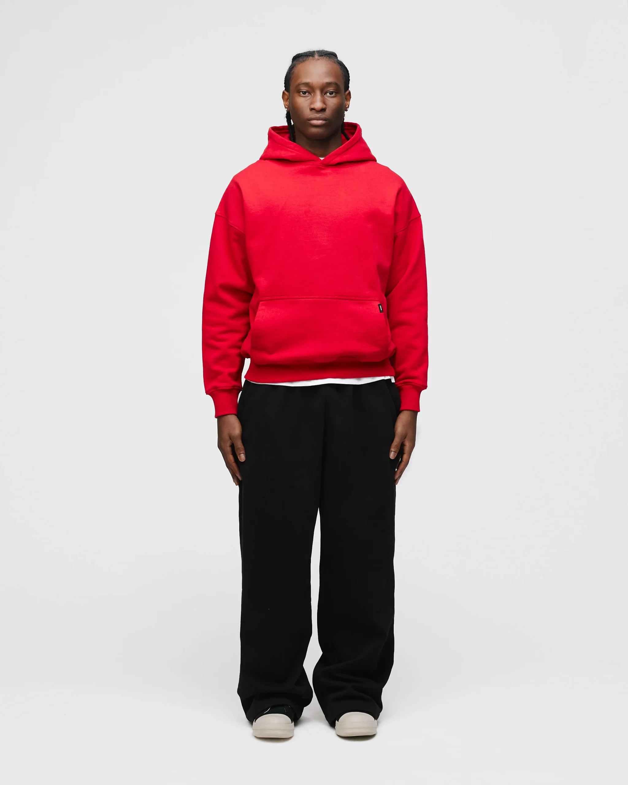 Drop Shoulder Hoodie - Red