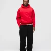 Drop Shoulder Hoodie - Red