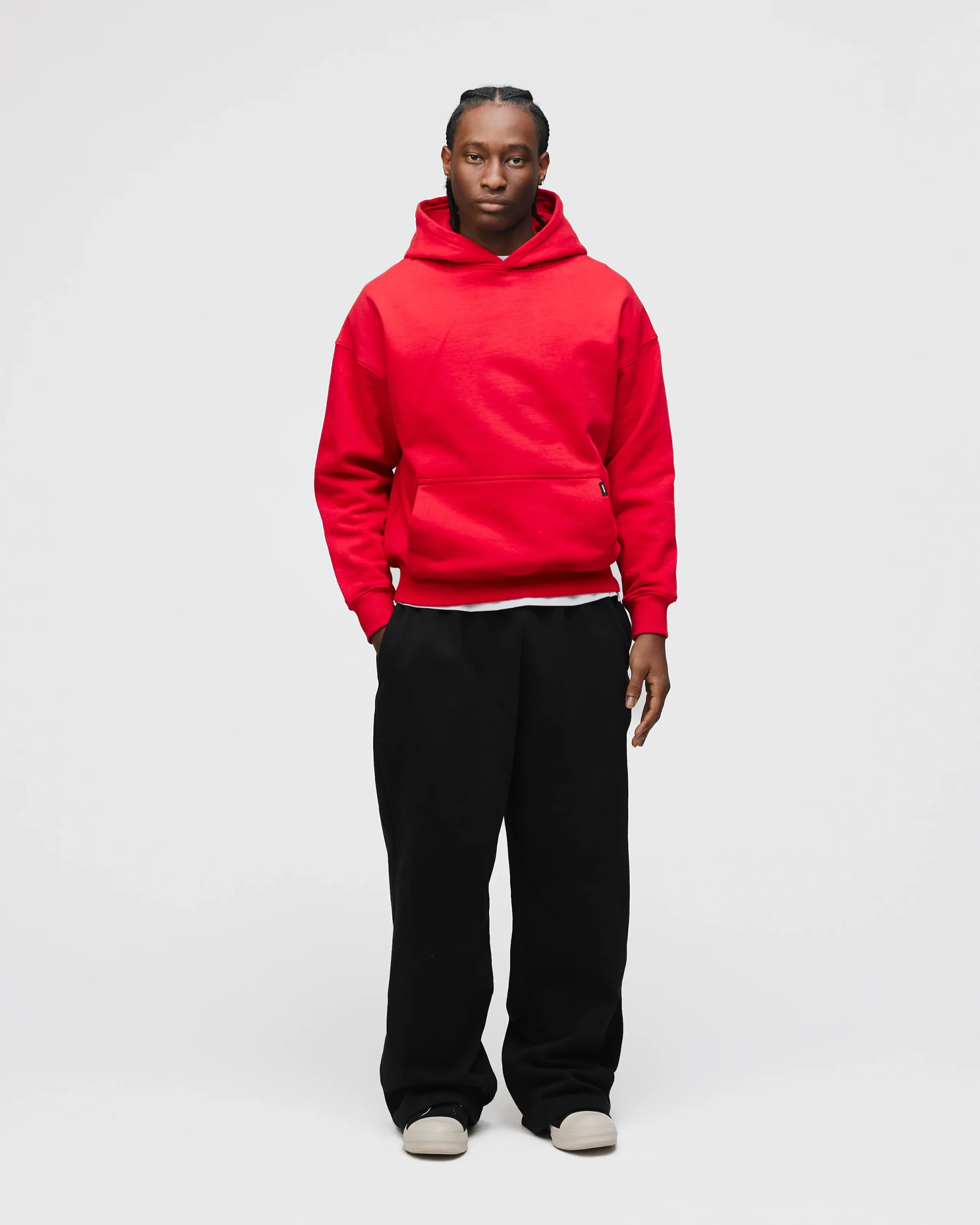 Drop Shoulder Hoodie - Red
