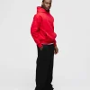 Drop Shoulder Hoodie - Red