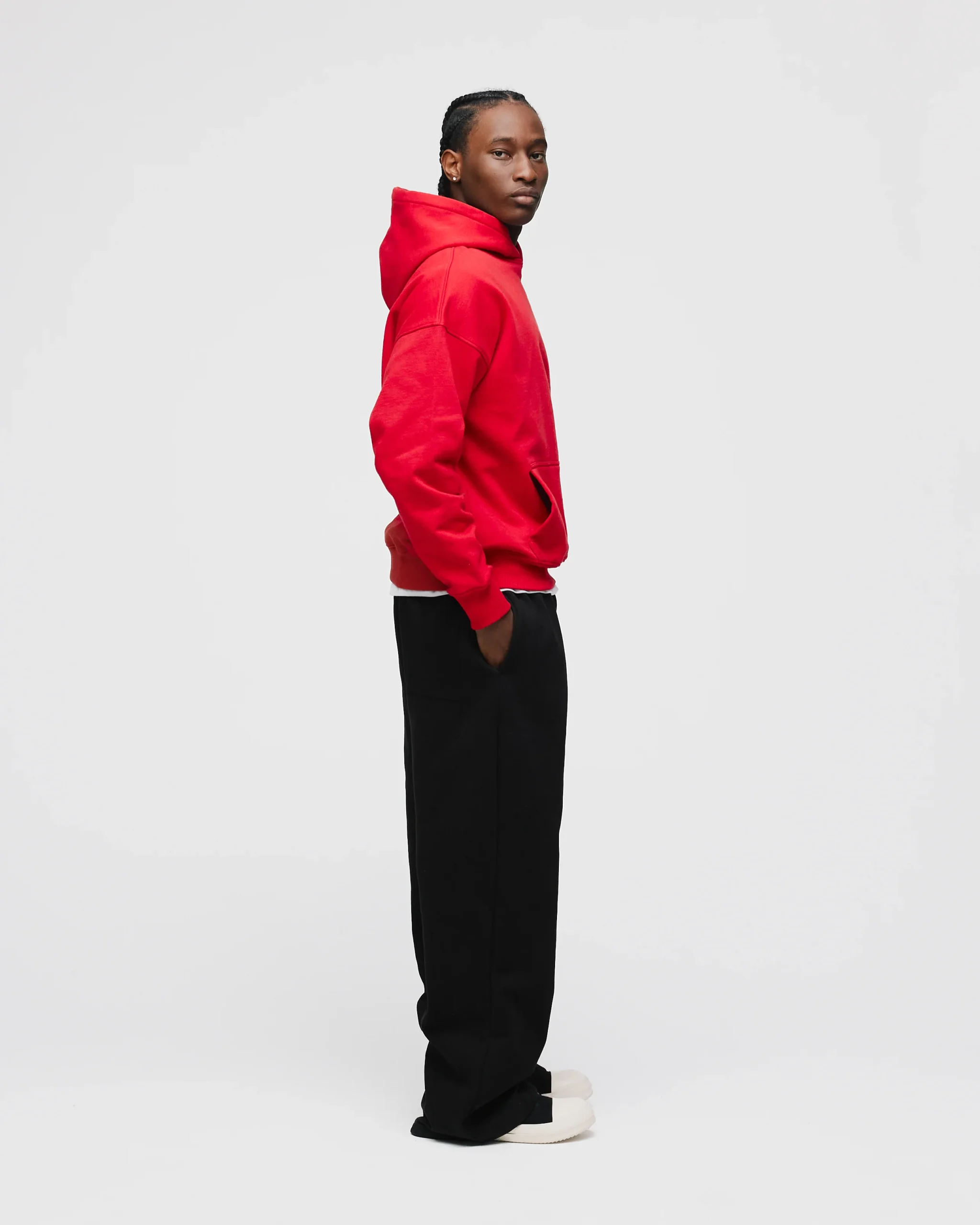 Drop Shoulder Hoodie - Red