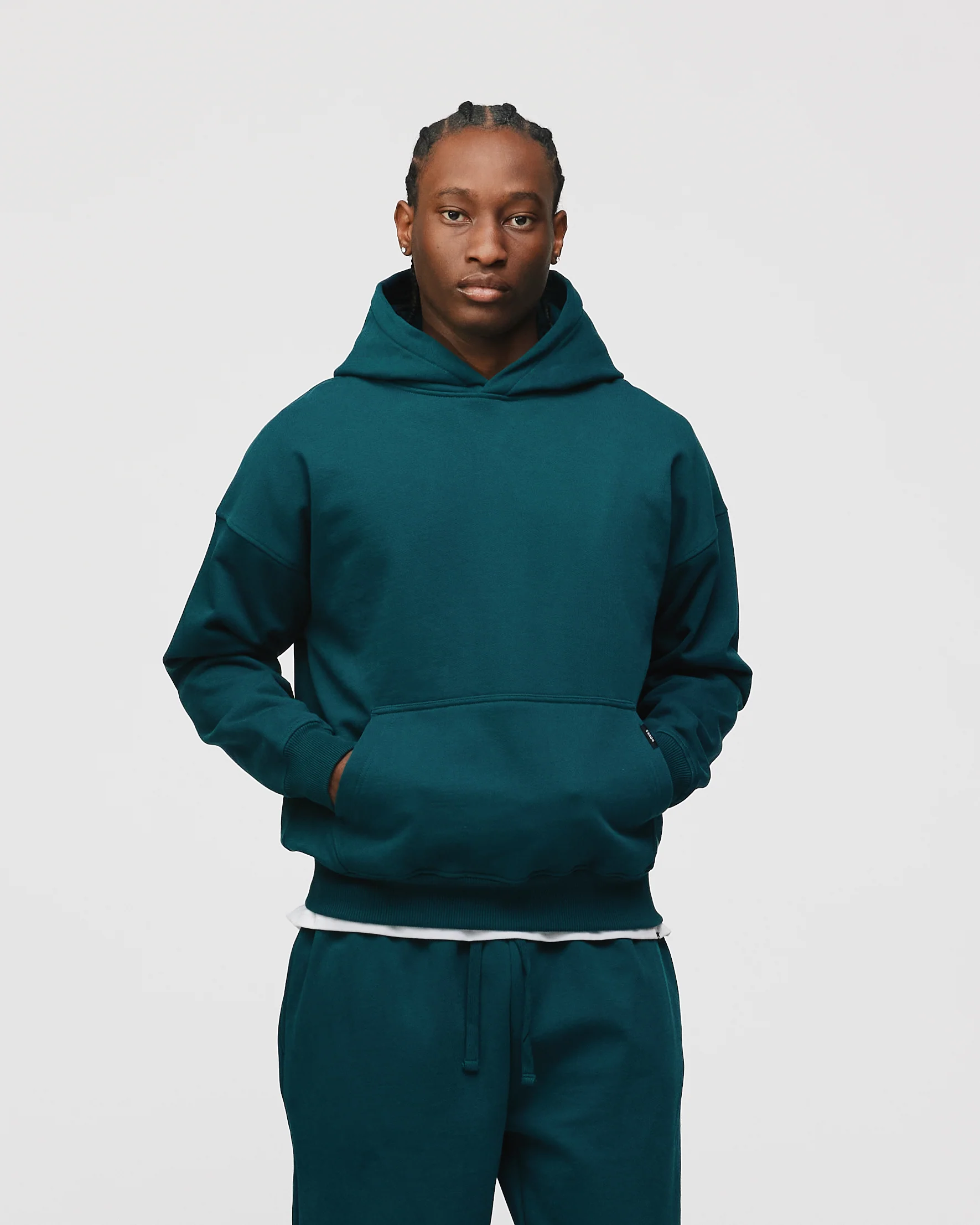 Drop Shoulder Hoodie - Teal