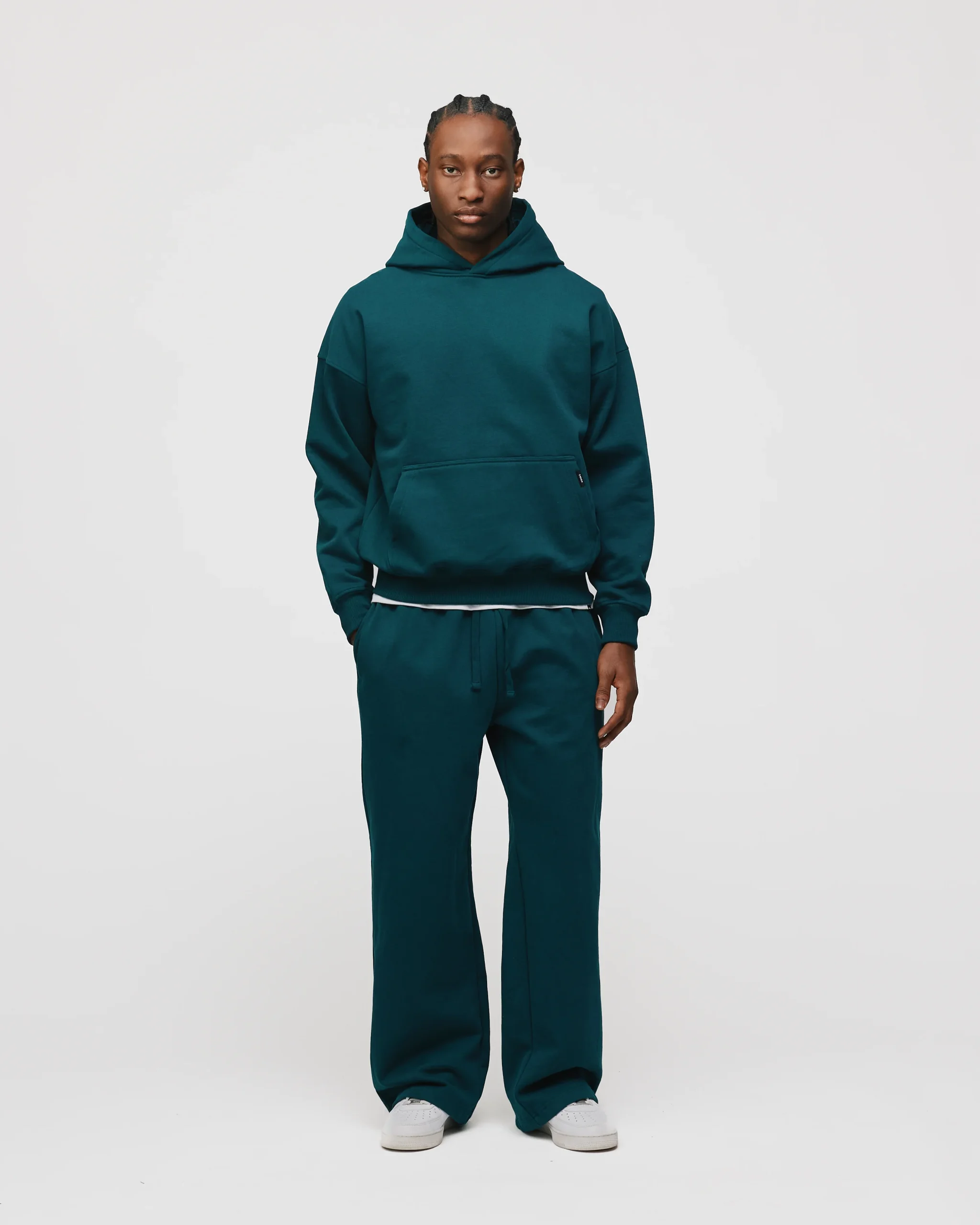 Drop Shoulder Hoodie - Teal