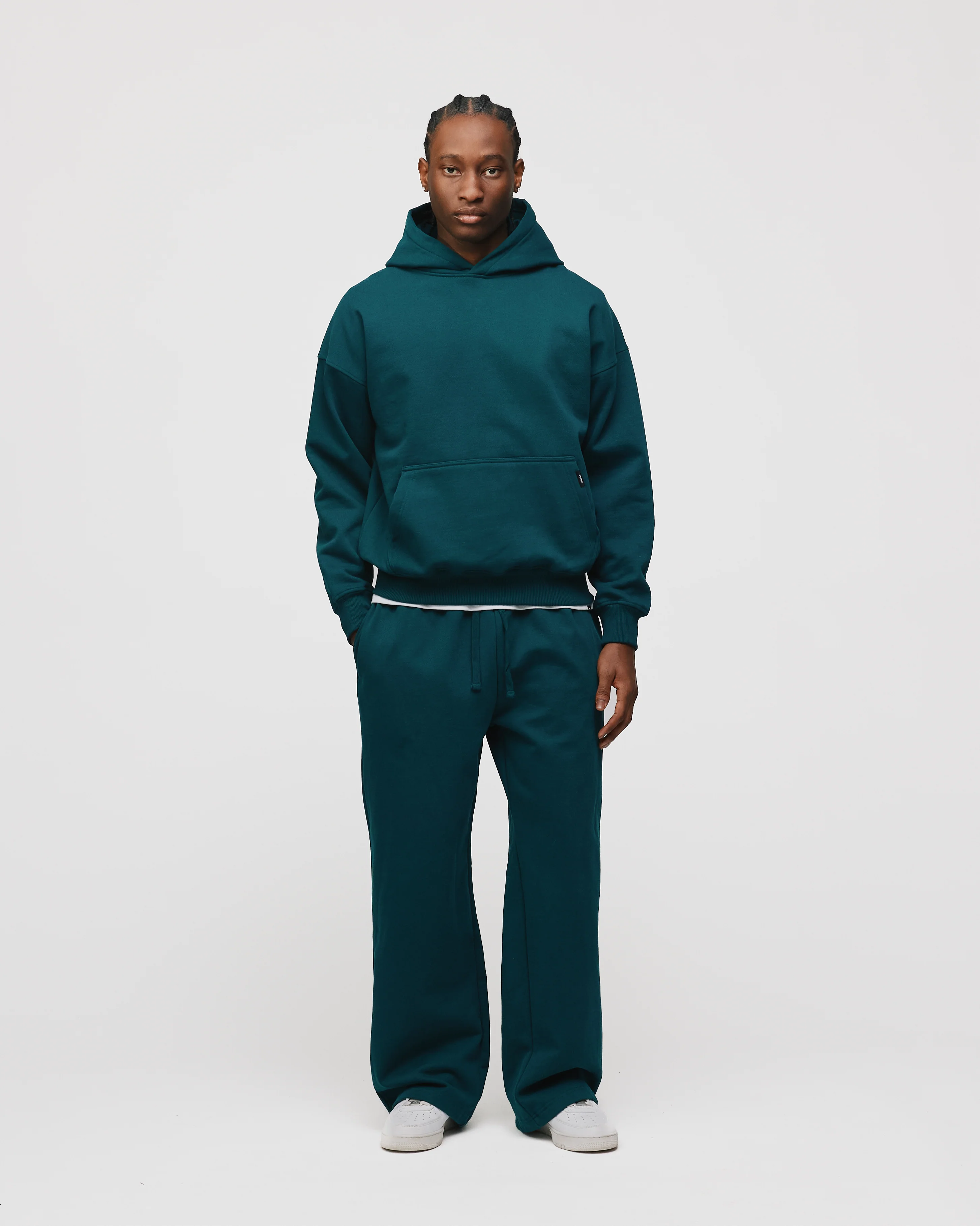 Drop Shoulder Hoodie - Teal