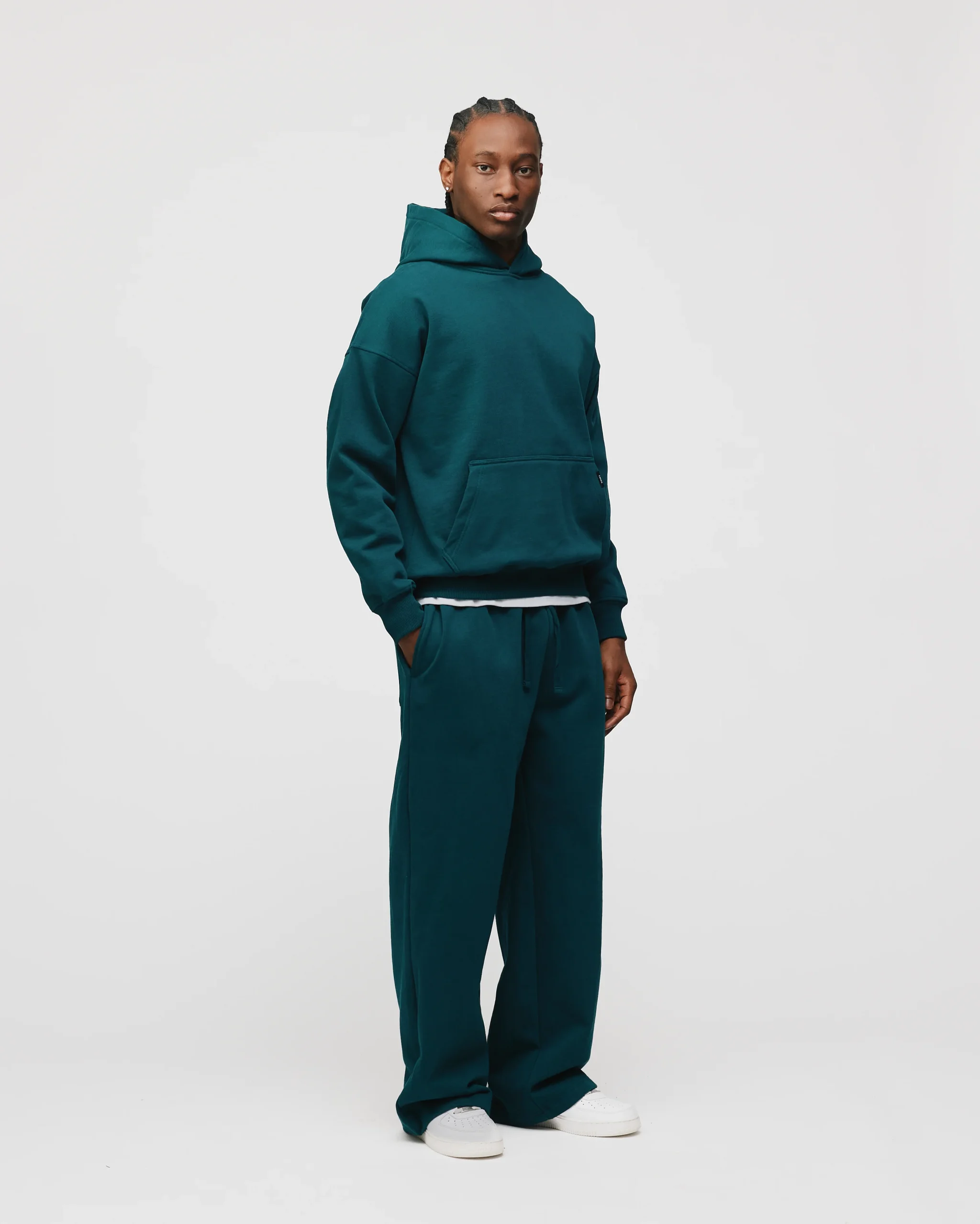 Drop Shoulder Hoodie - Teal