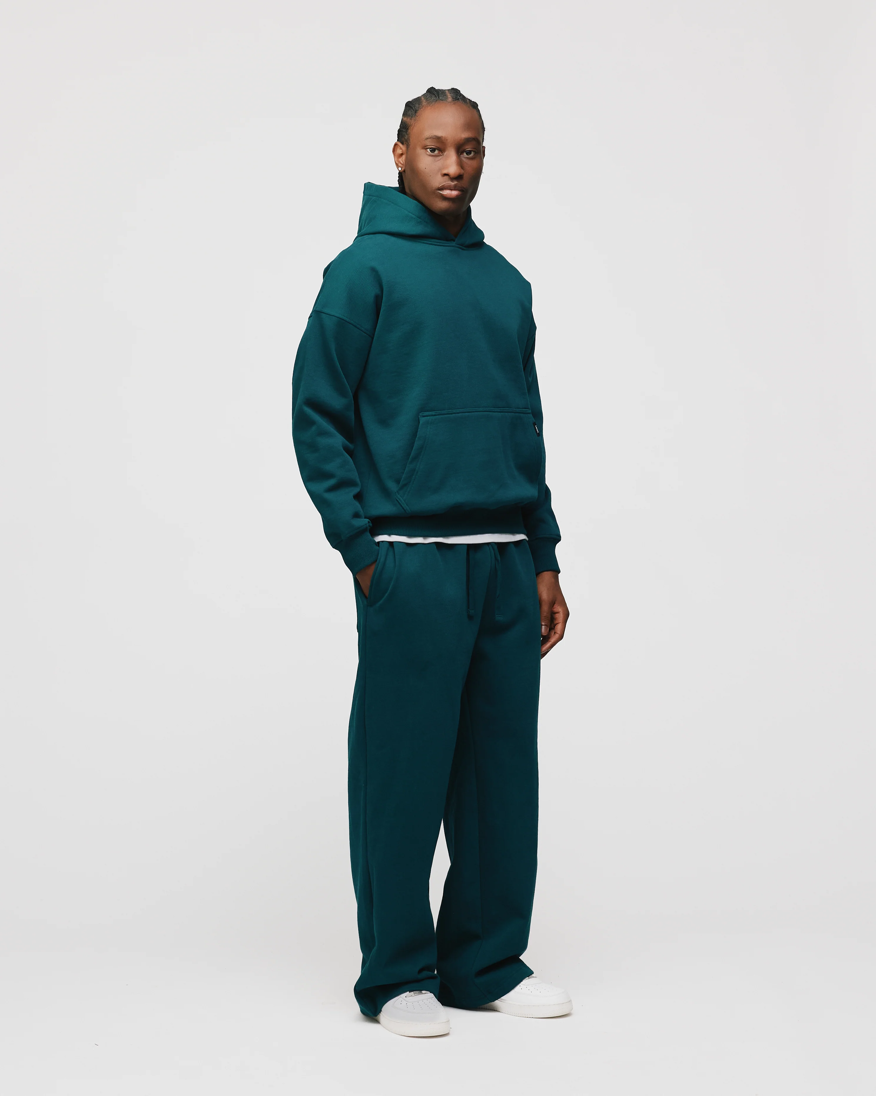 Drop Shoulder Hoodie - Teal