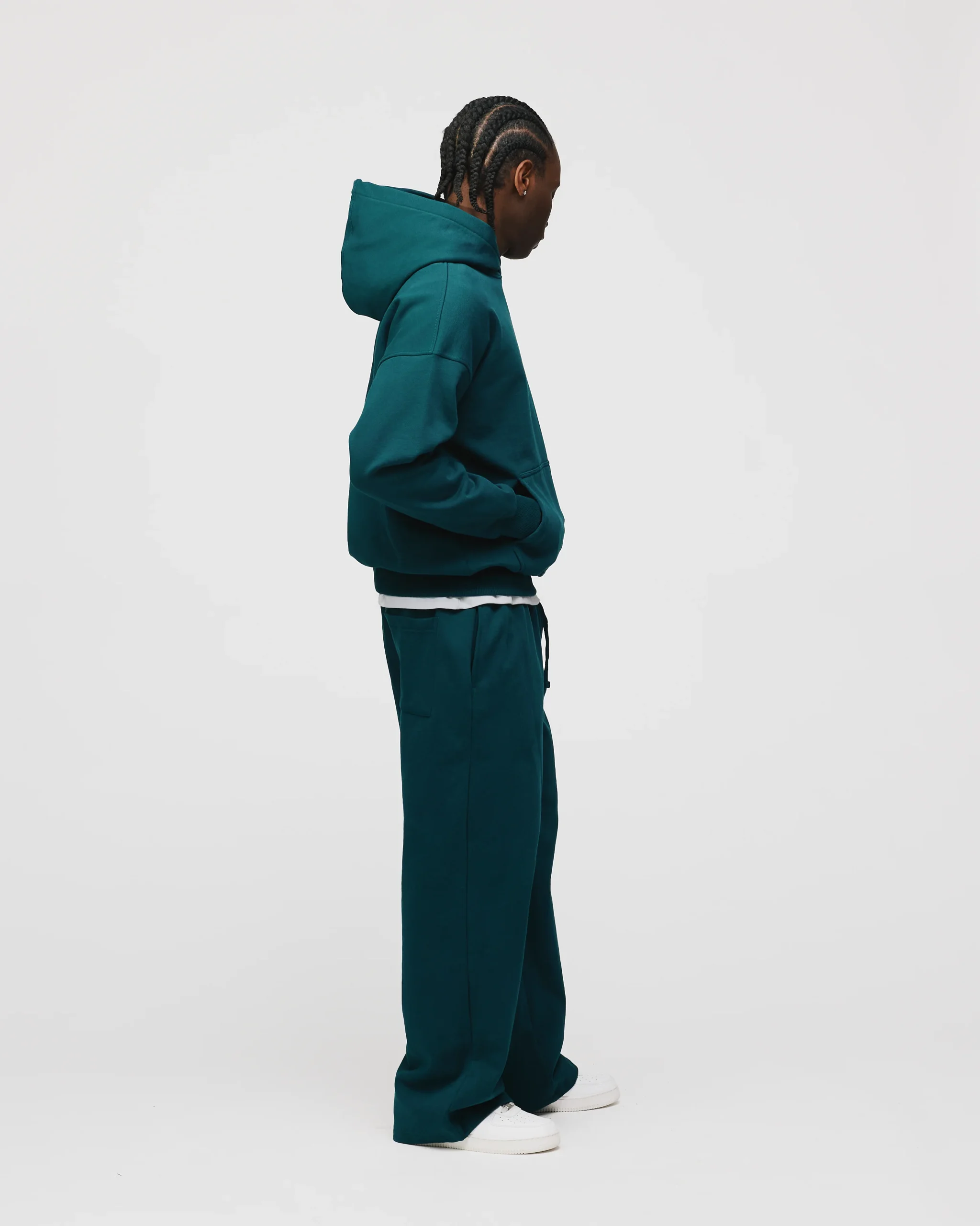 Drop Shoulder Hoodie - Teal