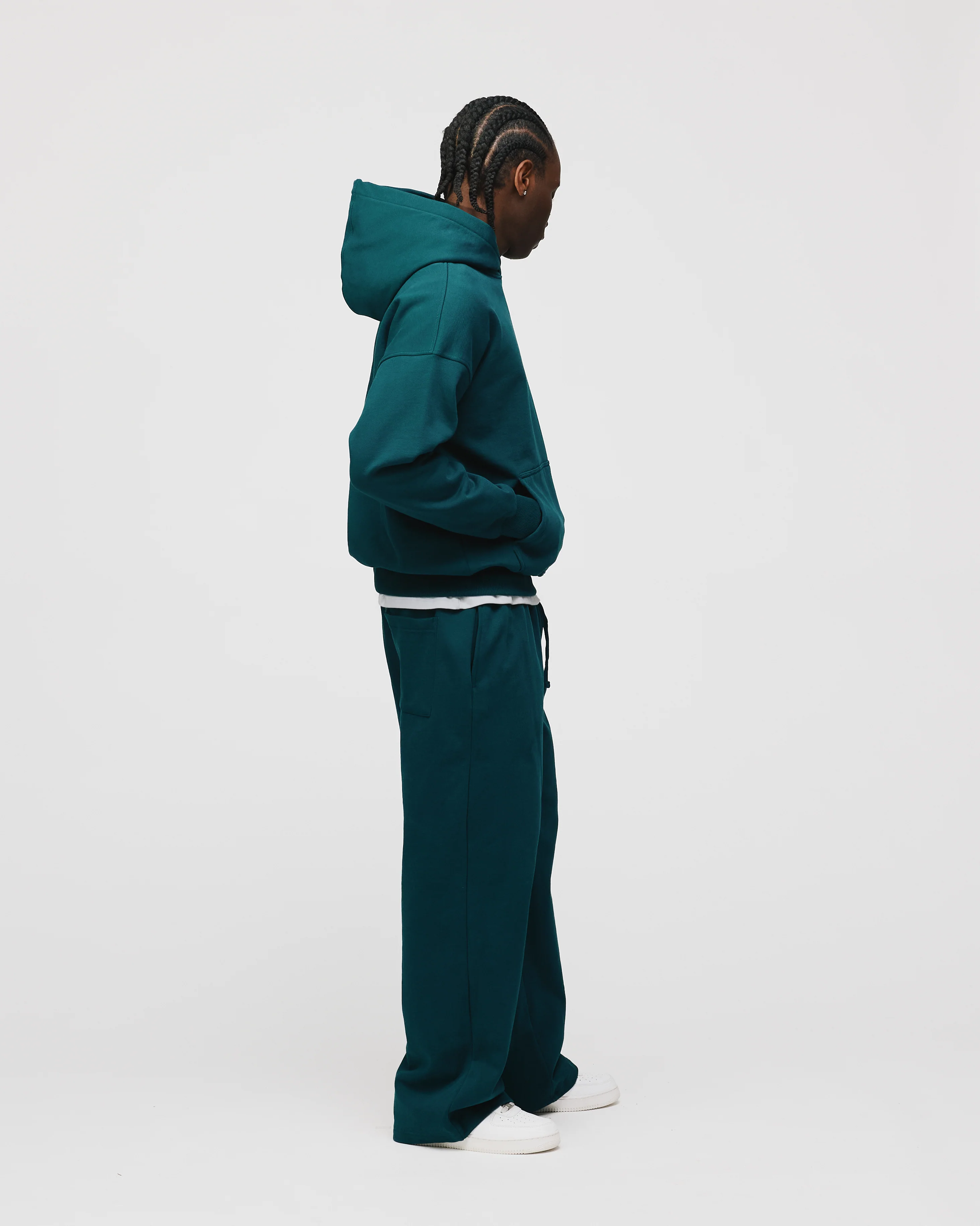 Drop Shoulder Hoodie - Teal