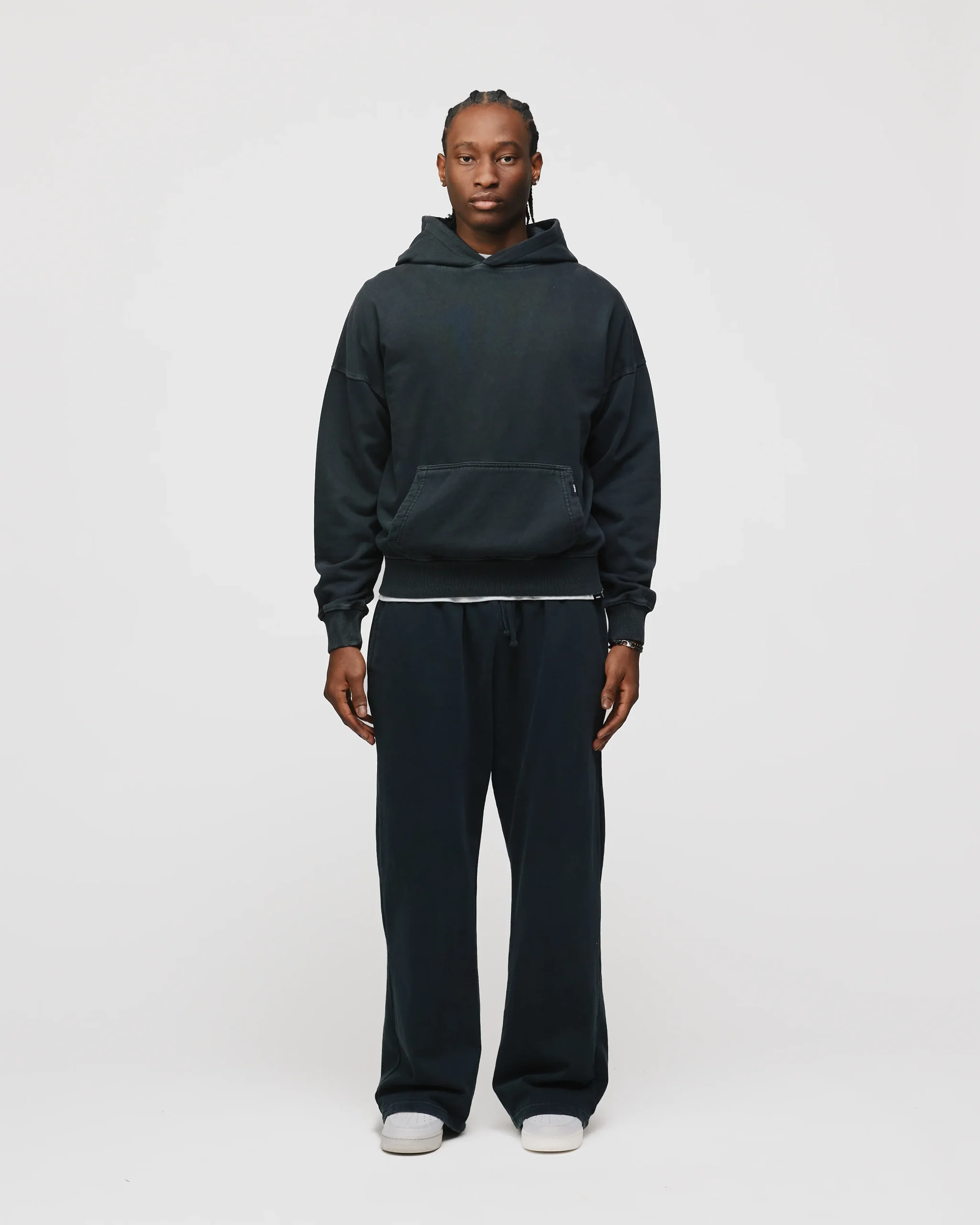 Drop Shoulder Hoodie - Vintage Black