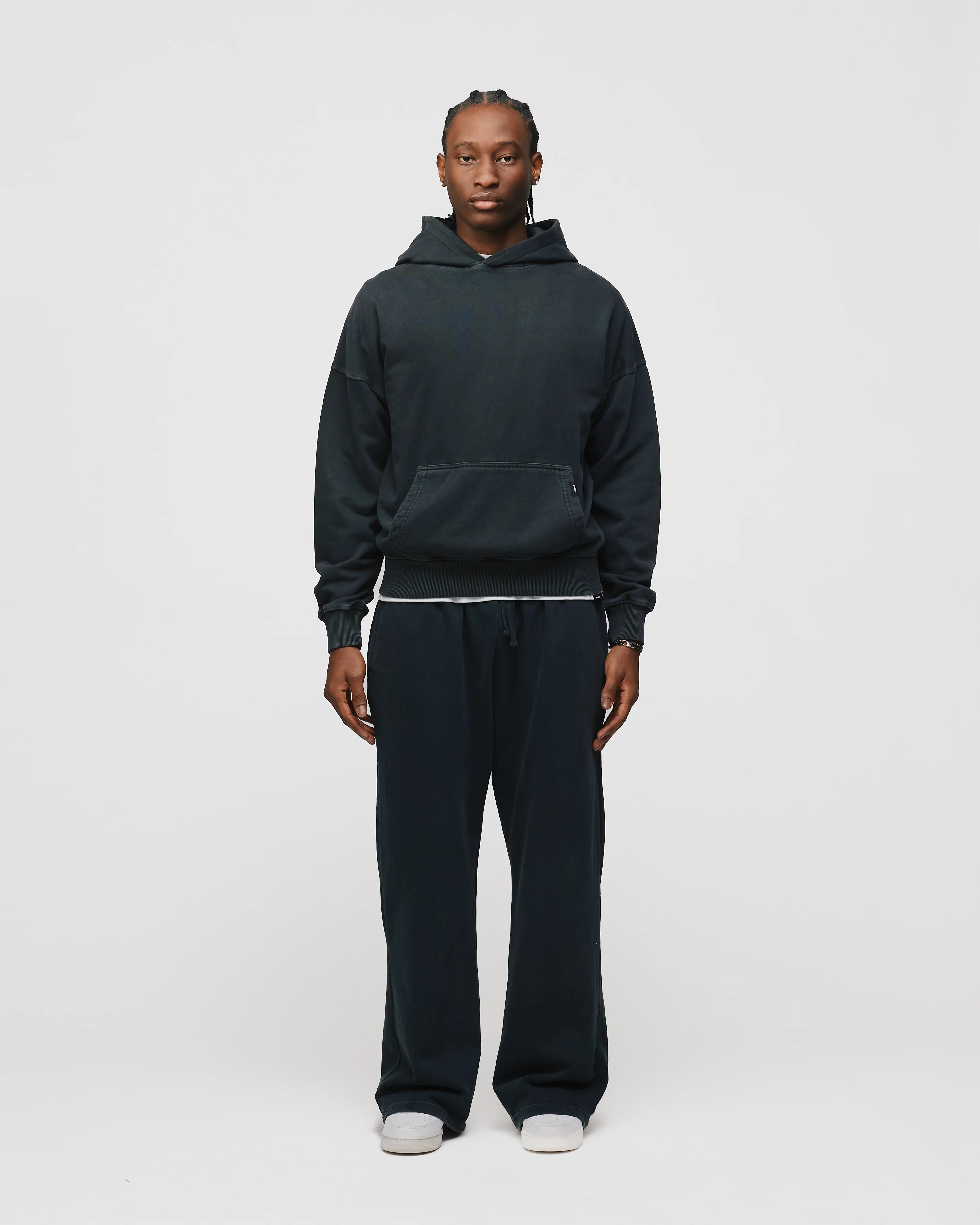 Drop Shoulder Hoodie - Vintage Black