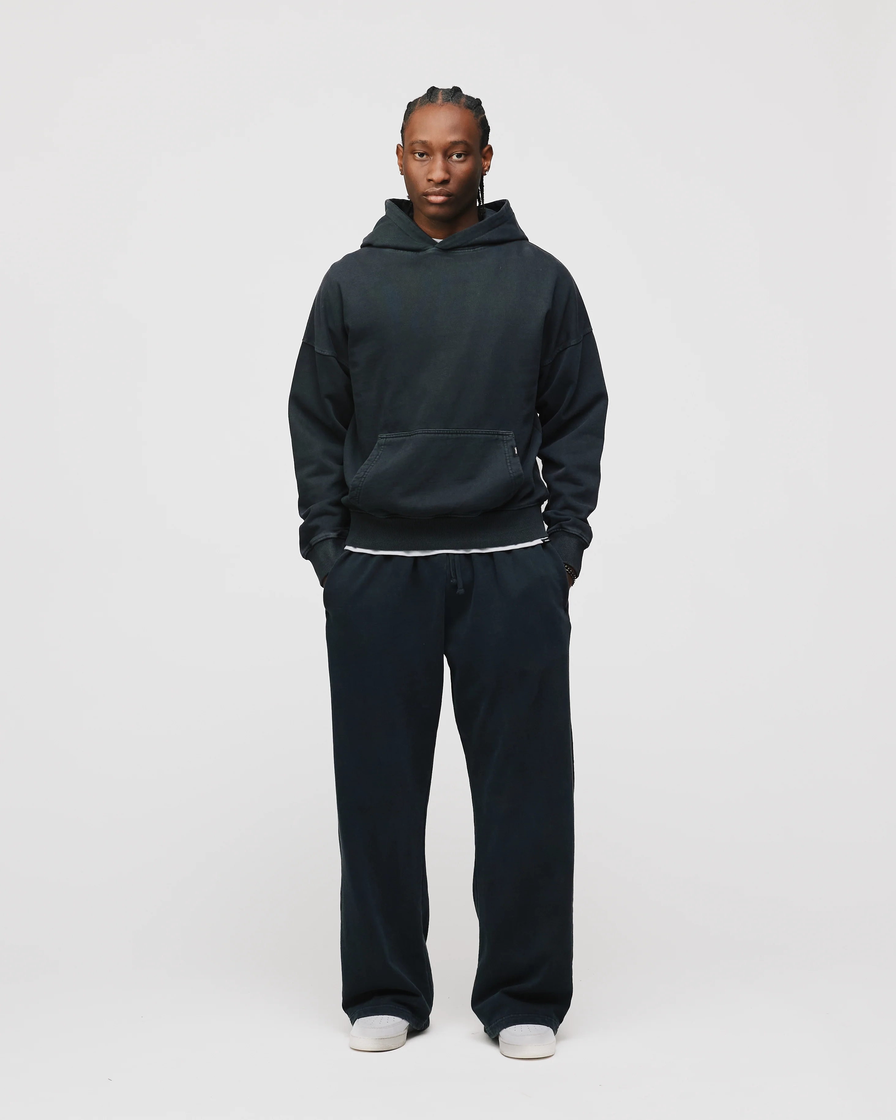 Drop Shoulder Hoodie - Vintage Black
