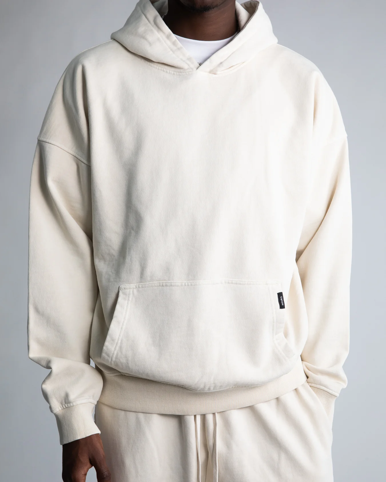 Drop Shoulder Hoodie - Vintage Bone