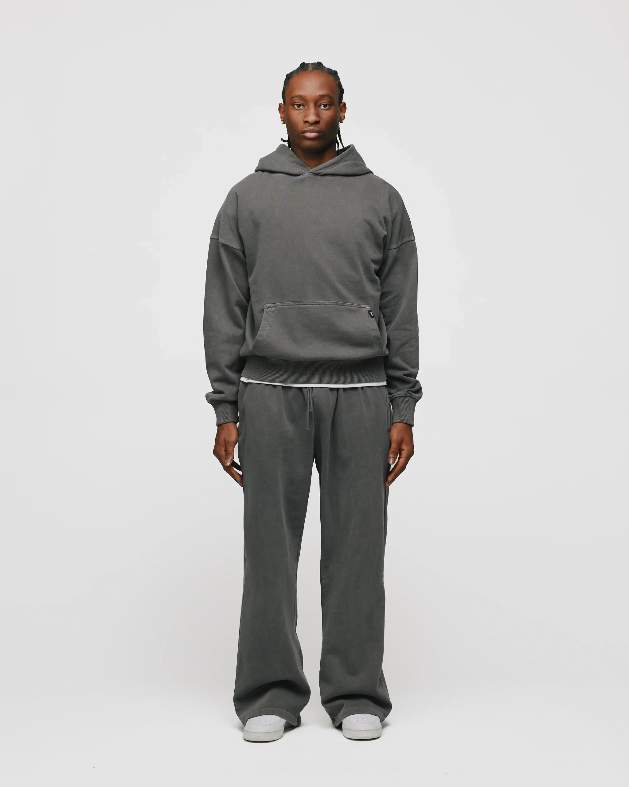 Drop Shoulder Hoodie - Vintage Grey