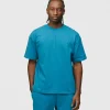 Drop Shoulder T-Shirt - Aqua