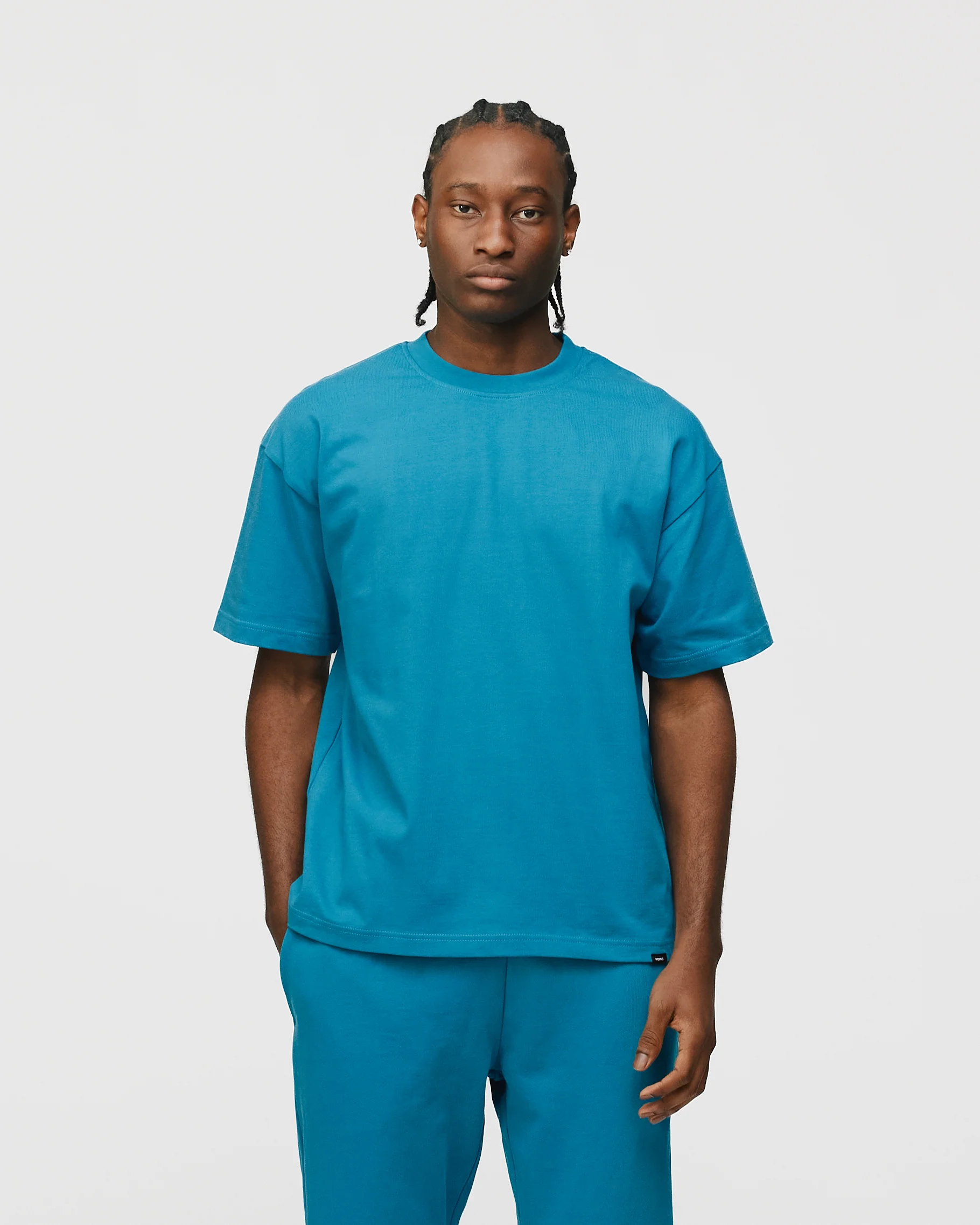 Drop Shoulder T-Shirt - Aqua