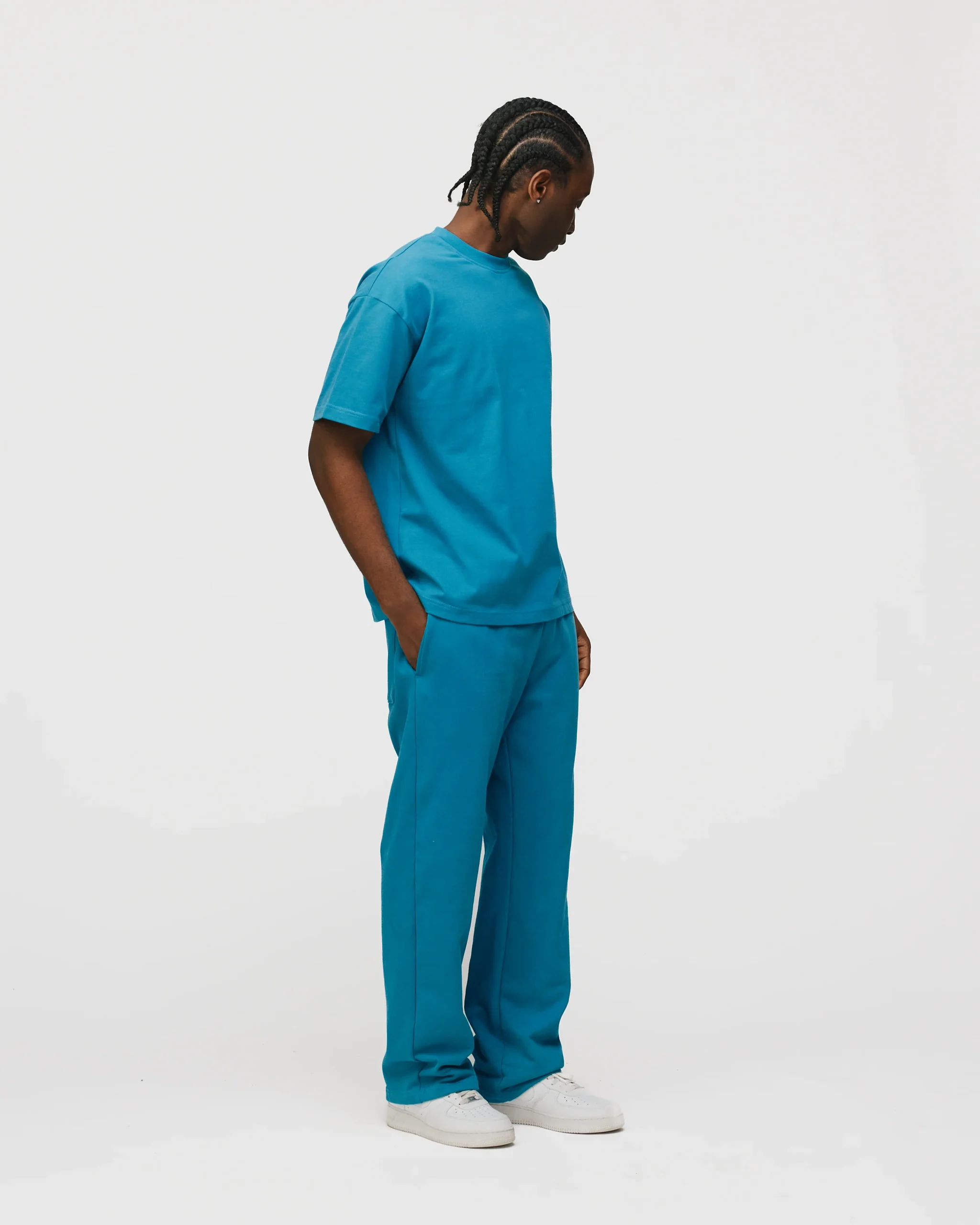 Drop Shoulder T-Shirt - Aqua