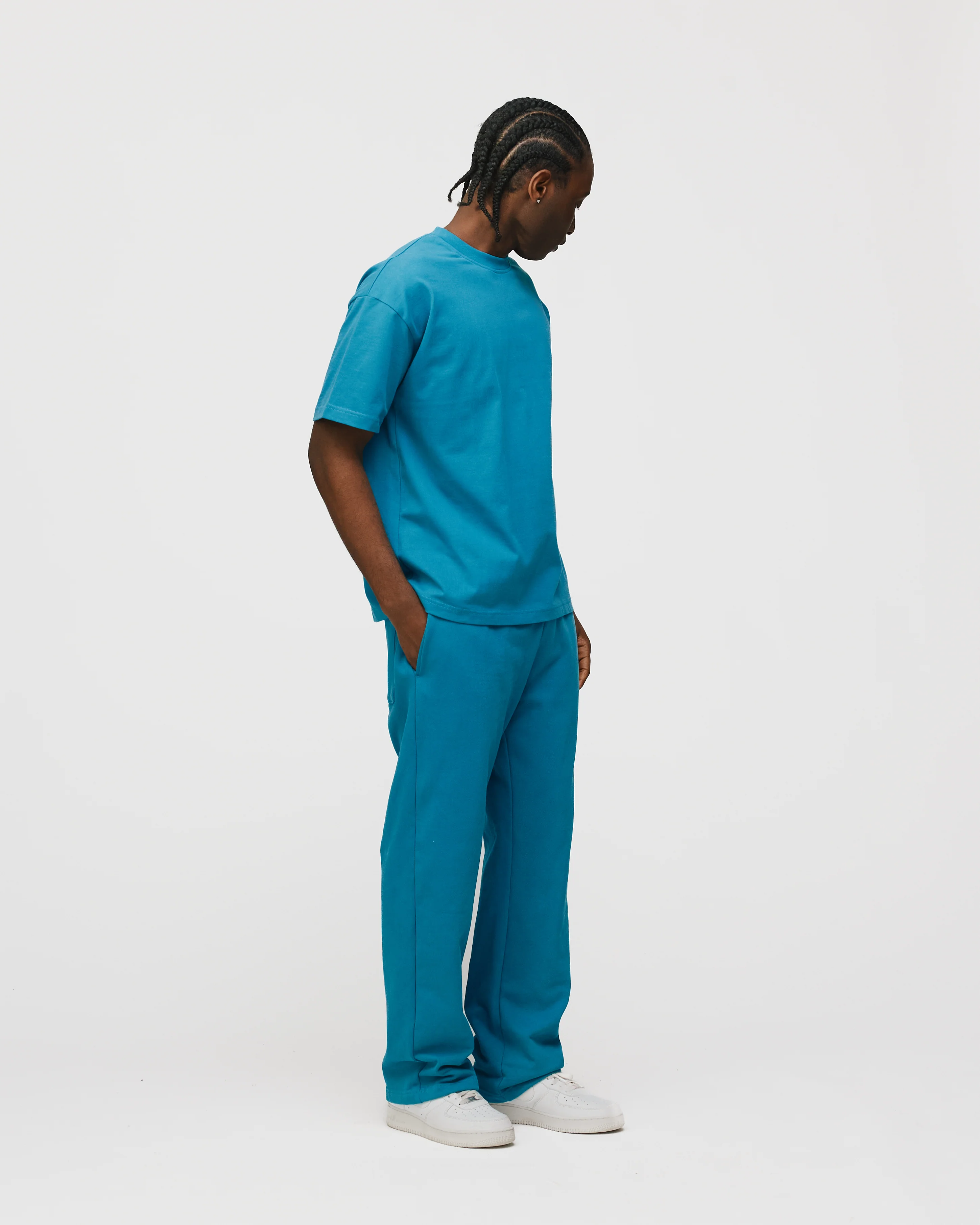 Drop Shoulder T-Shirt - Aqua