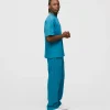 Drop Shoulder T-Shirt - Aqua