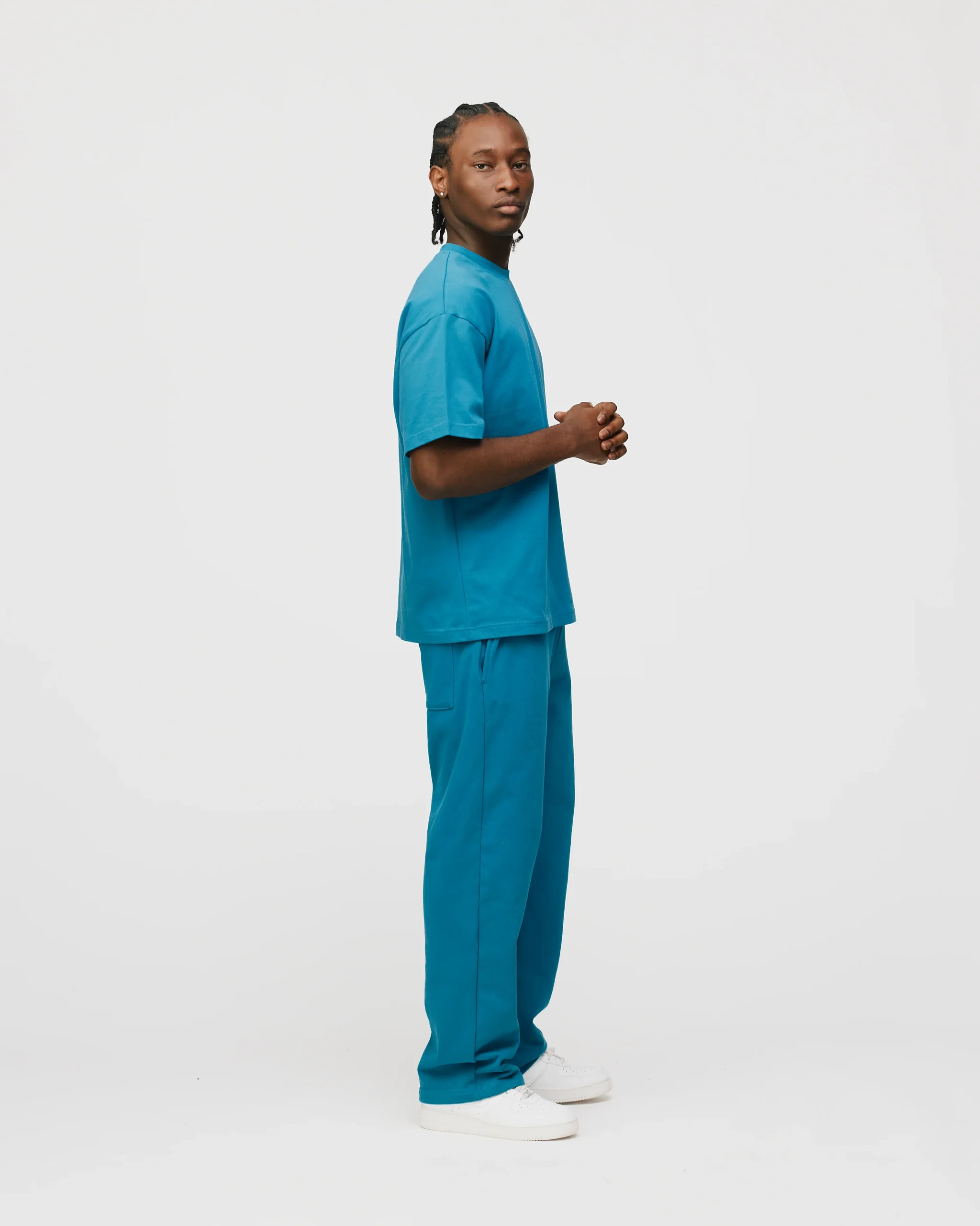 Drop Shoulder T-Shirt - Aqua