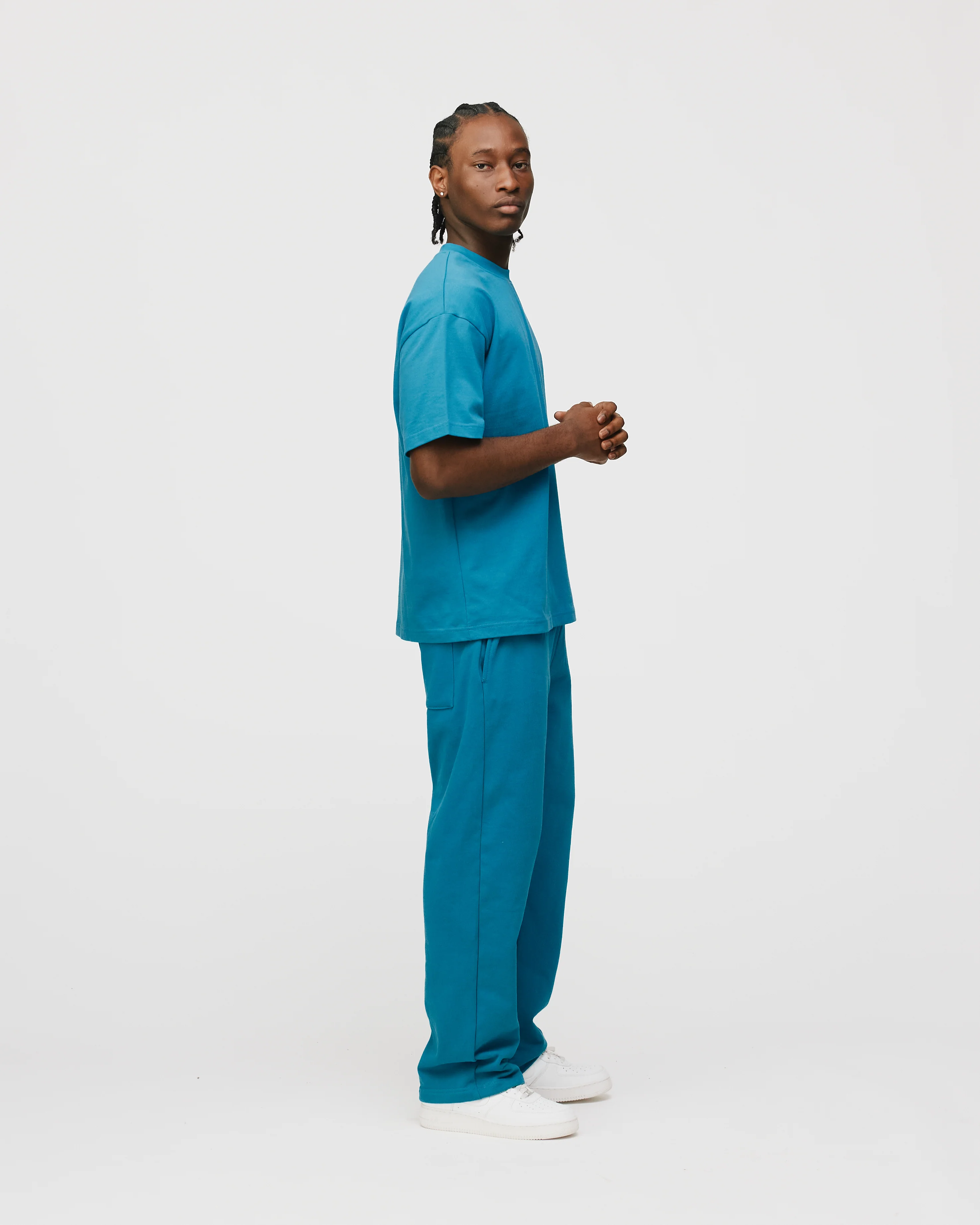 Drop Shoulder T-Shirt - Aqua