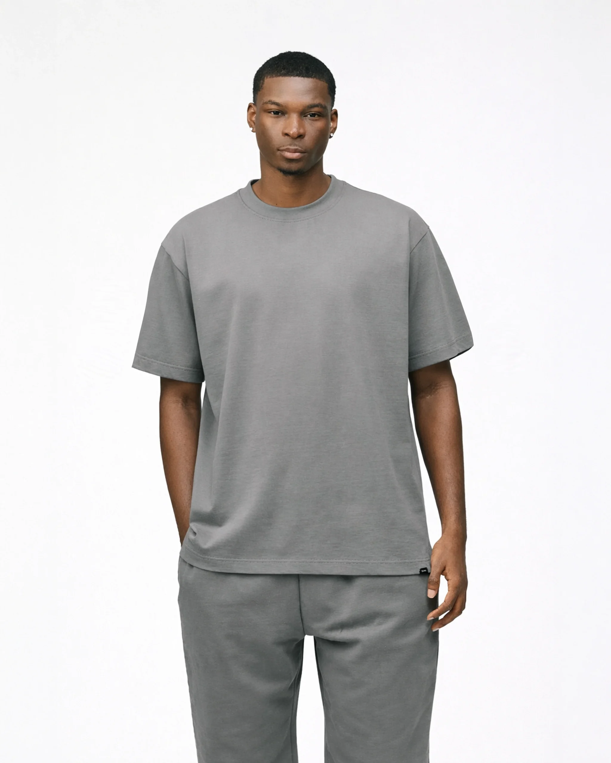 Drop Shoulder T-Shirt - Charcoal