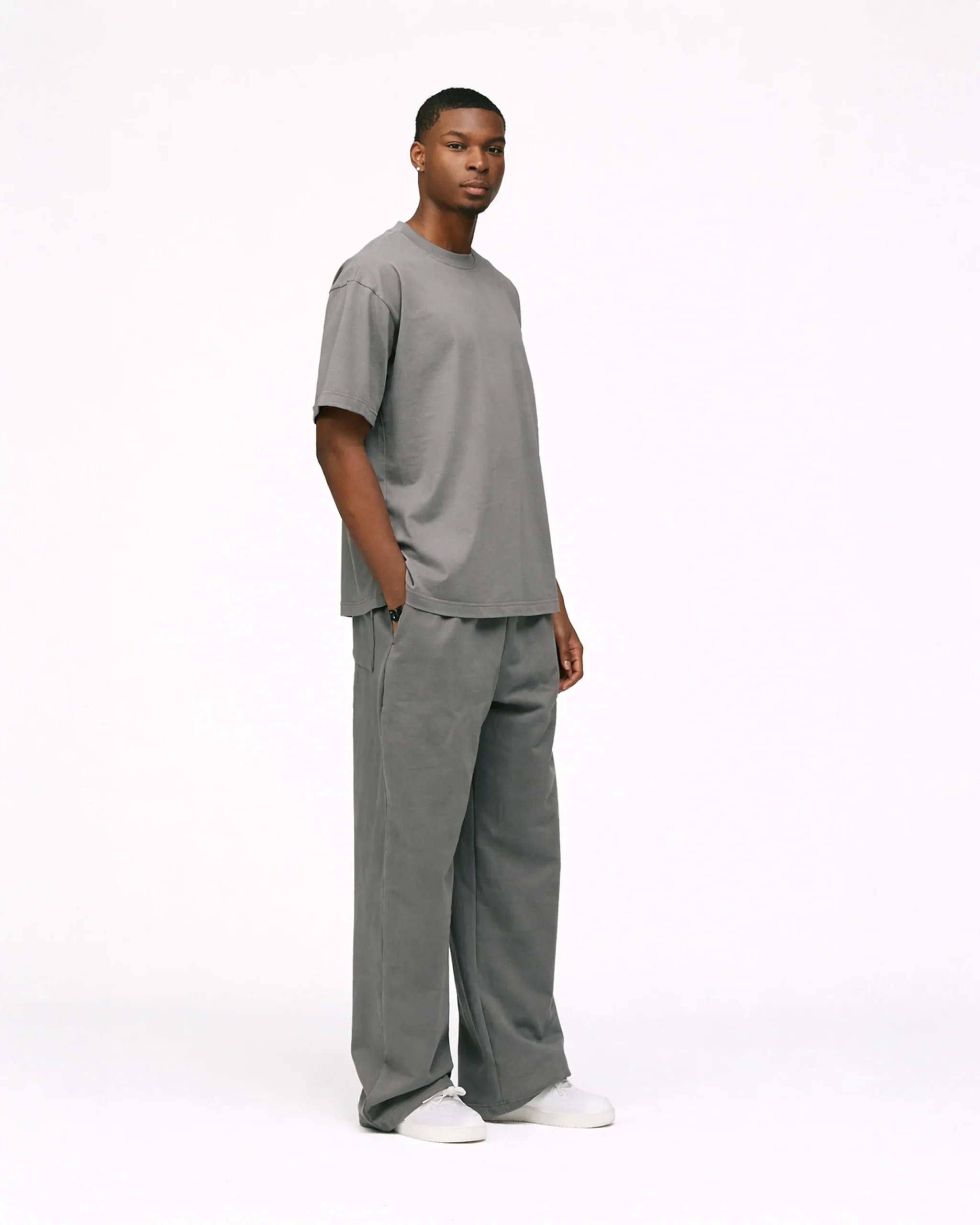 Drop Shoulder T-Shirt - Charcoal