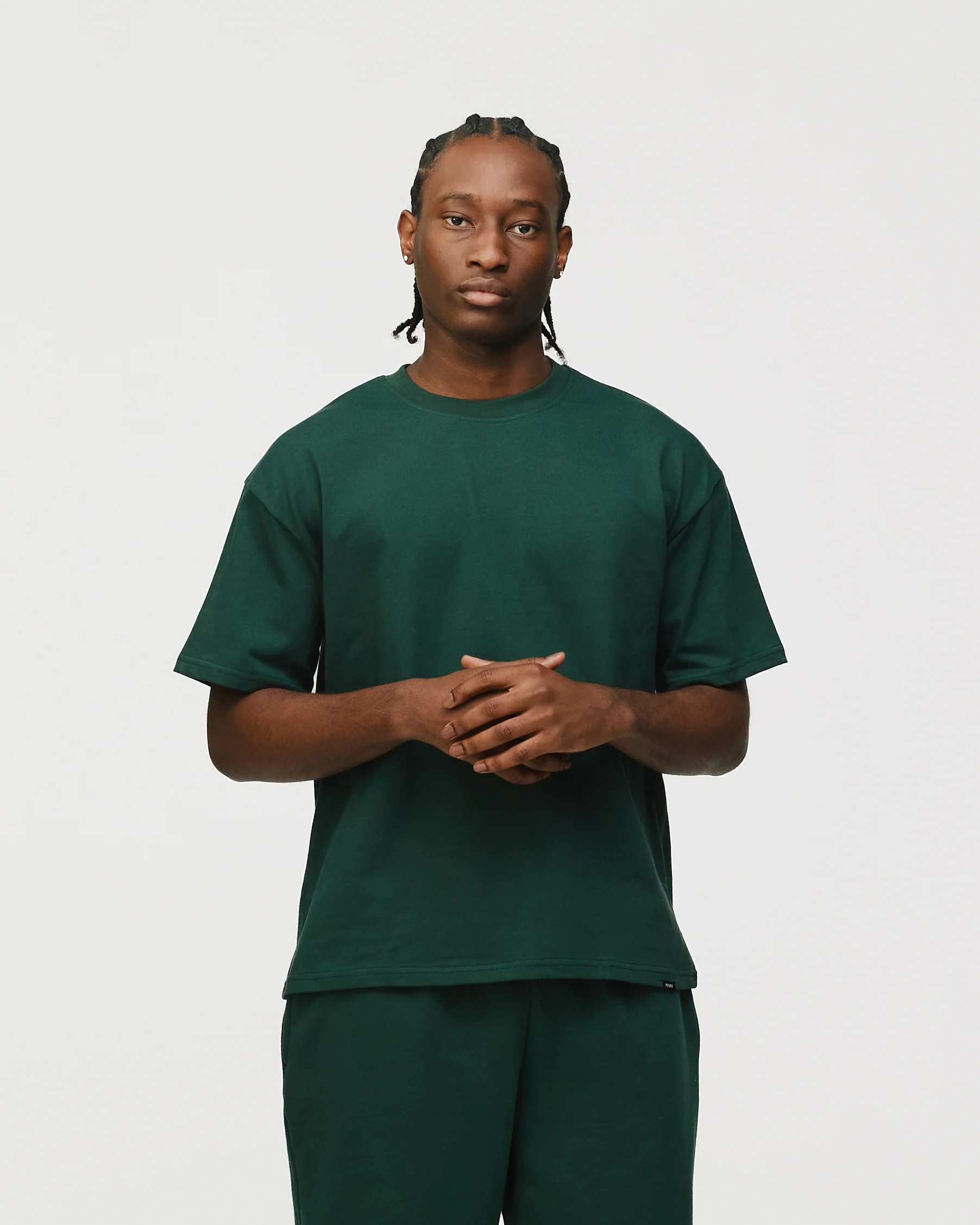 Drop Shoulder T-Shirt - Forest Green