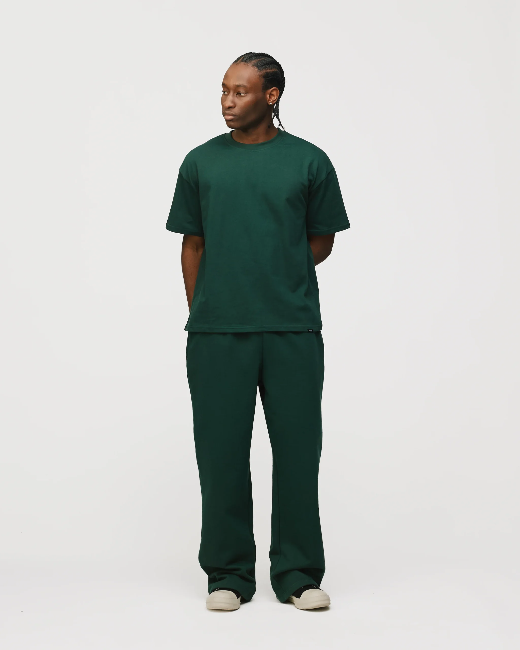 Drop Shoulder T-Shirt - Forest Green