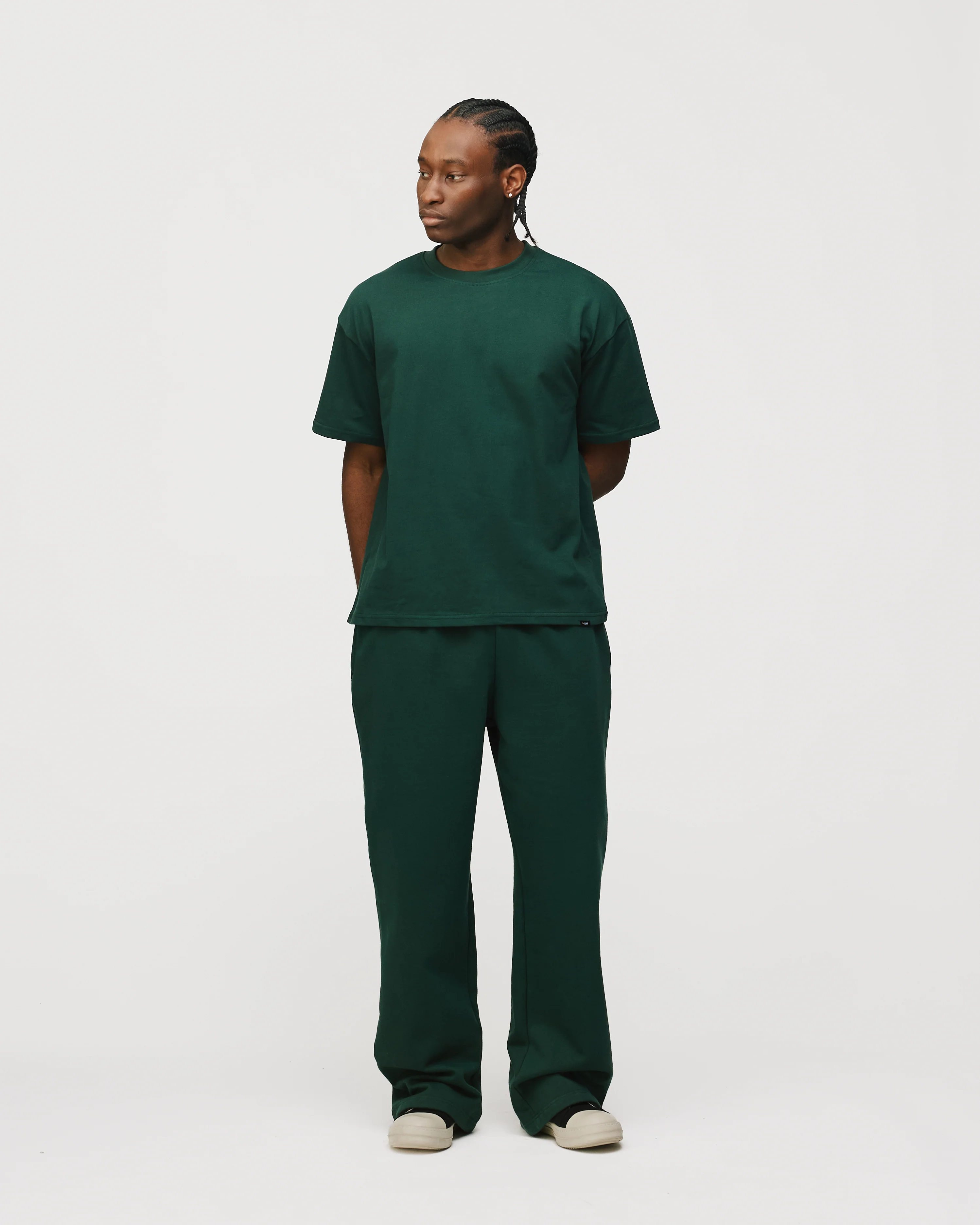 Drop Shoulder T-Shirt - Forest Green