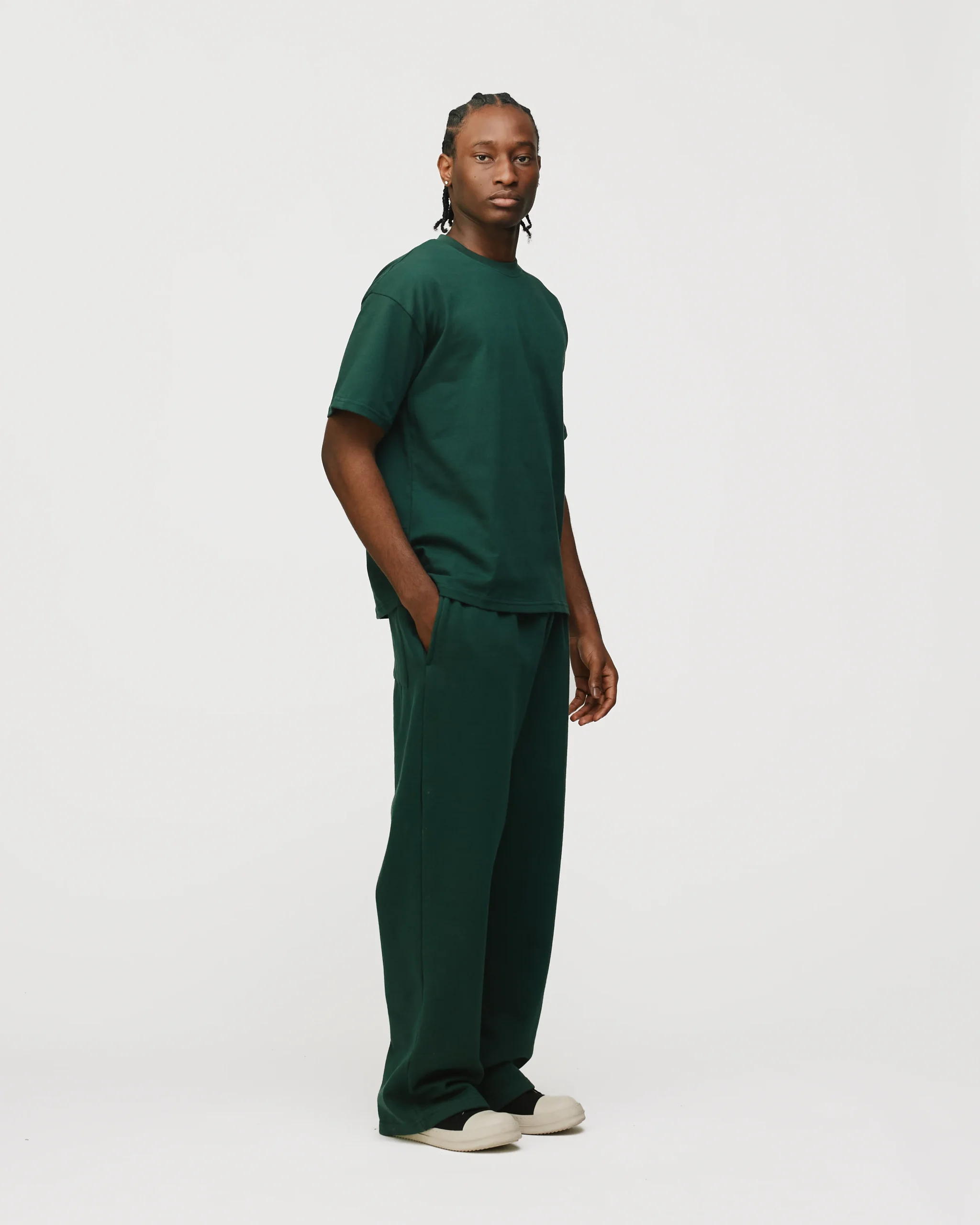 Drop Shoulder T-Shirt - Forest Green