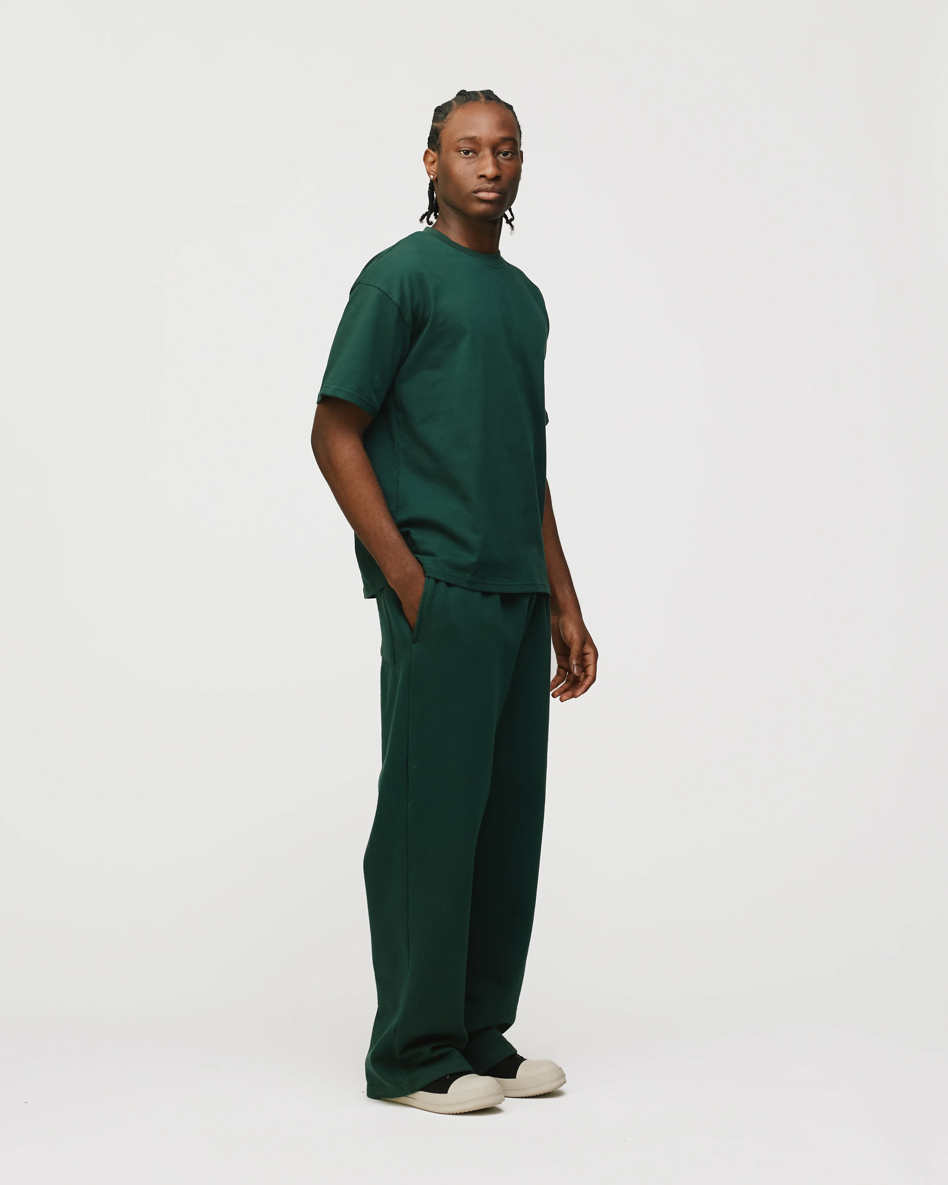 Drop Shoulder T-Shirt - Forest Green