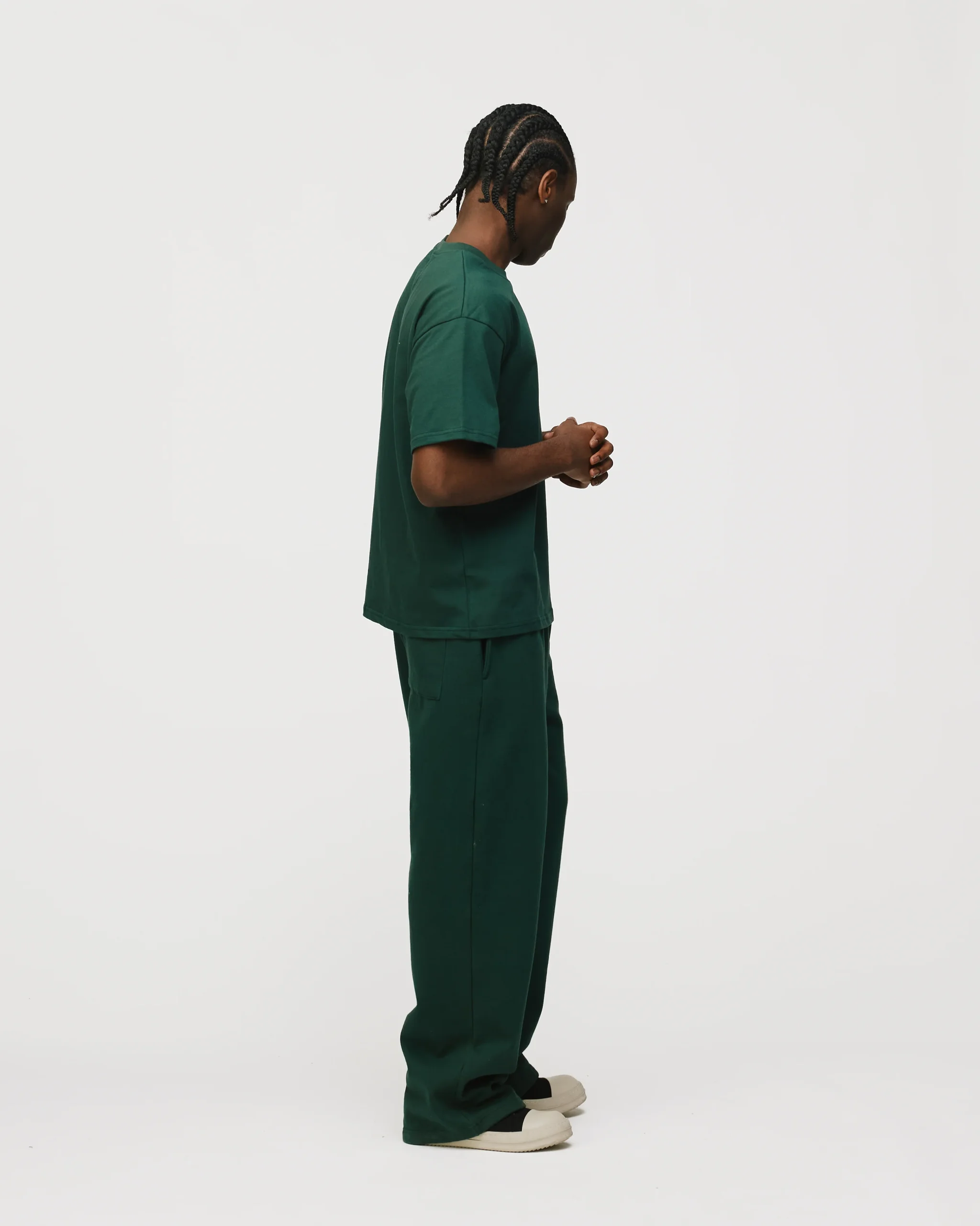 Drop Shoulder T-Shirt - Forest Green