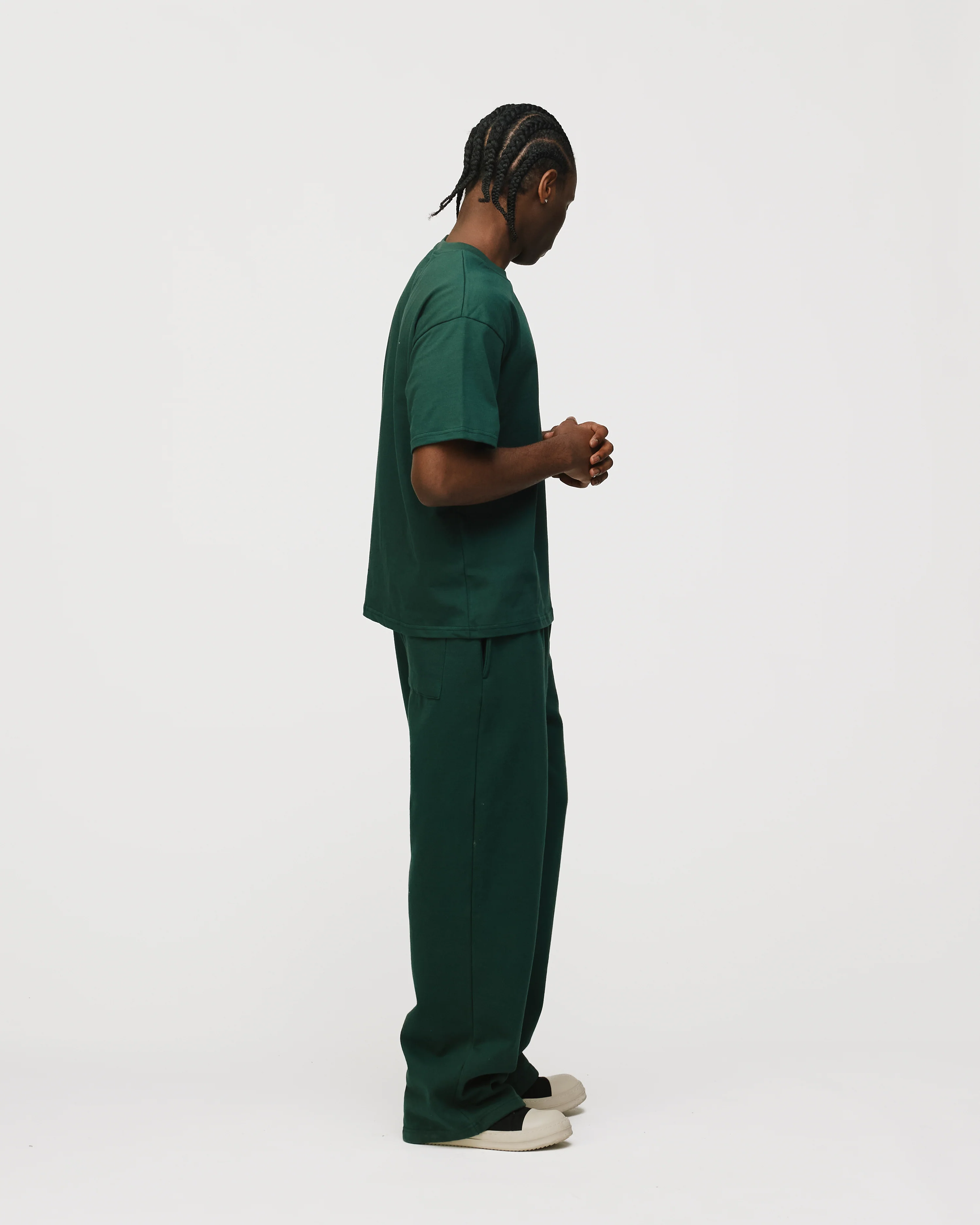 Drop Shoulder T-Shirt - Forest Green