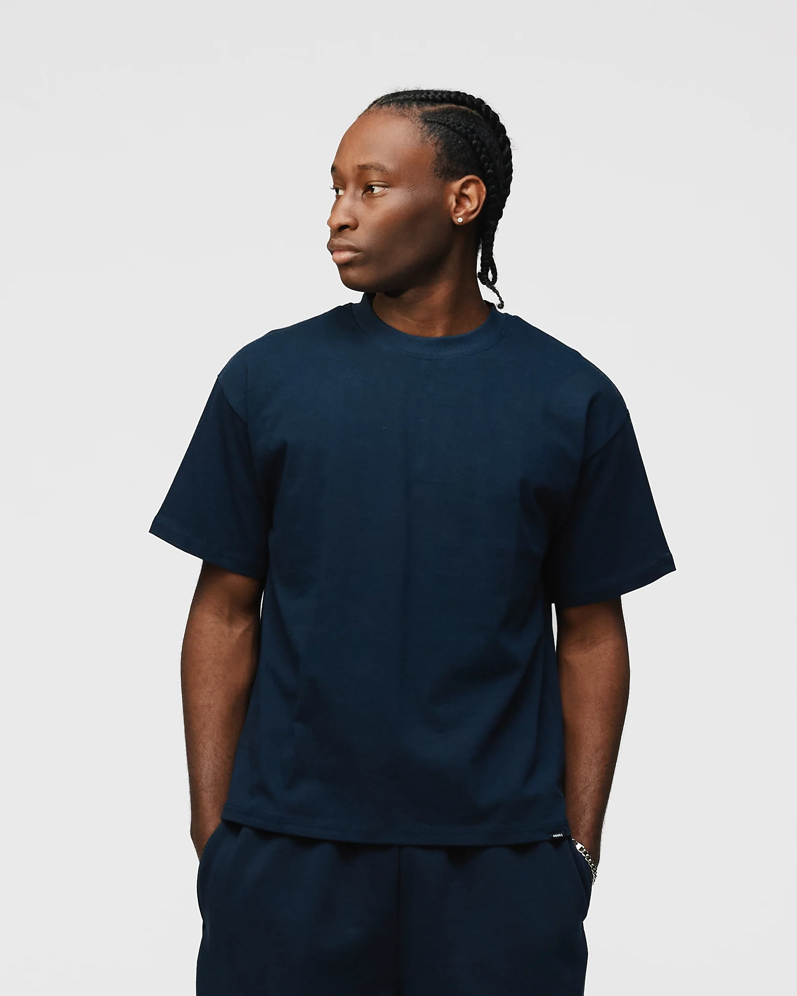 Drop Shoulder T-Shirt - Navy