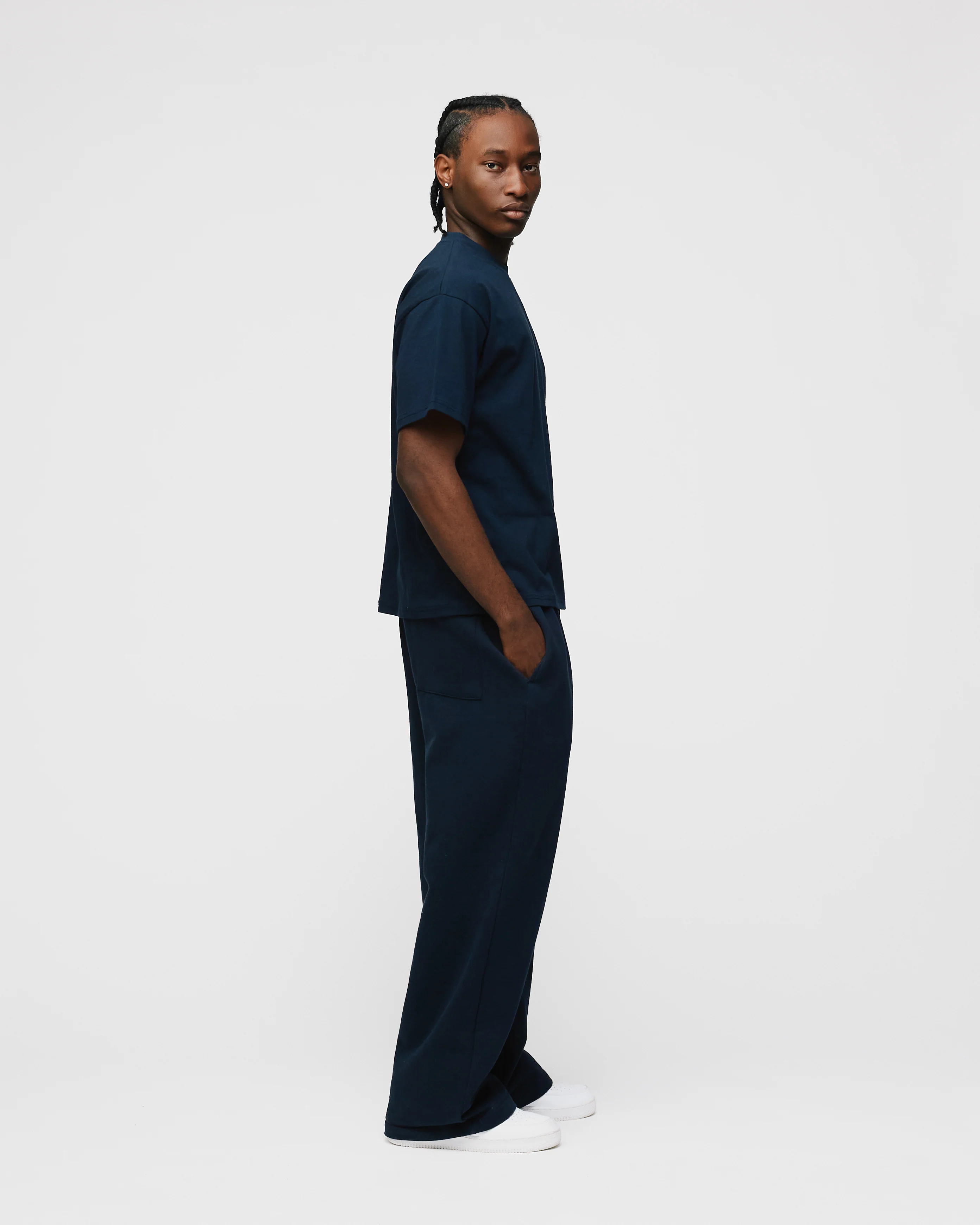 Drop Shoulder T-Shirt - Navy