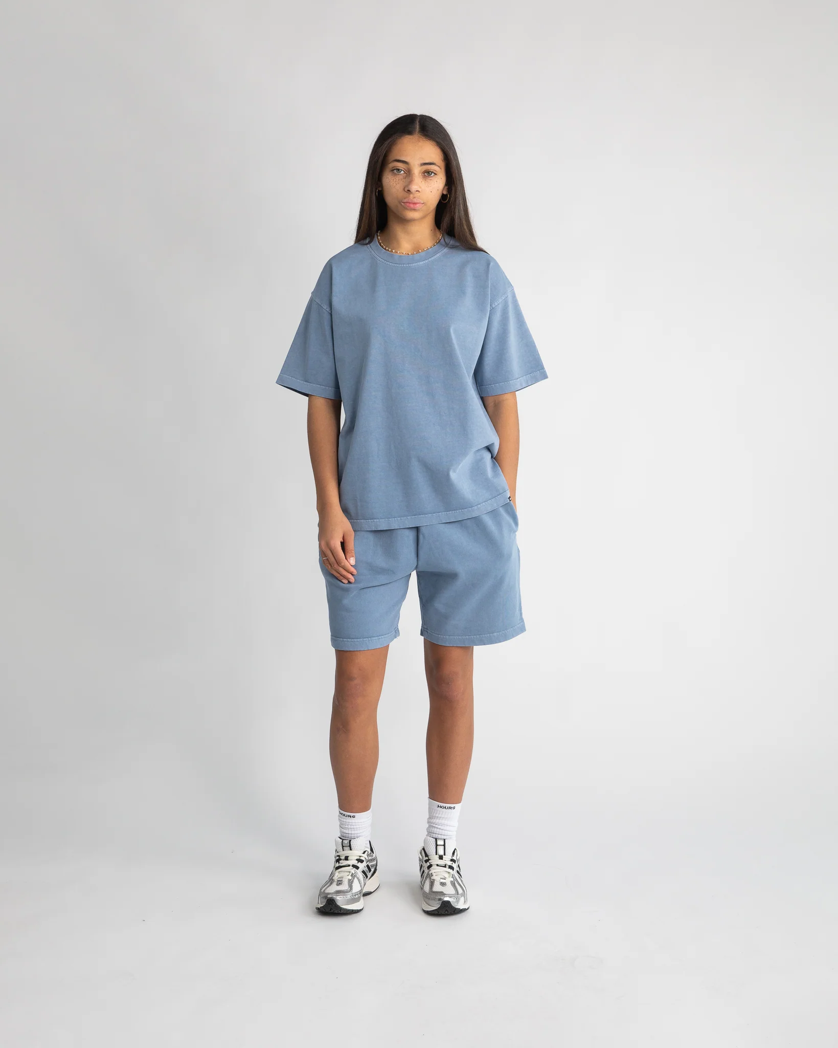 Drop Shoulder T-Shirt - Vintage Blue