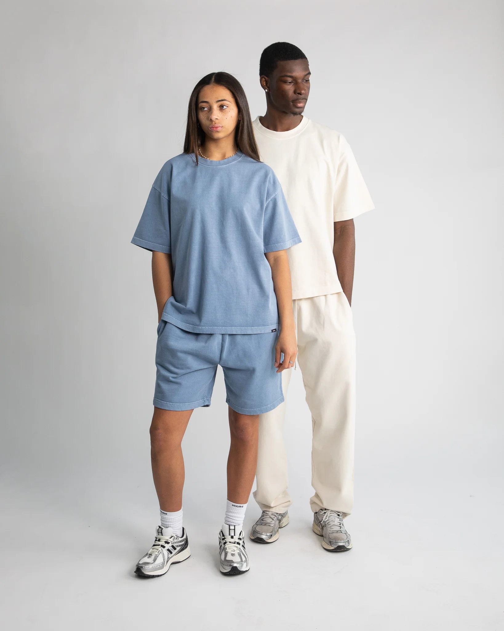 Drop Shoulder T-Shirt - Vintage Blue