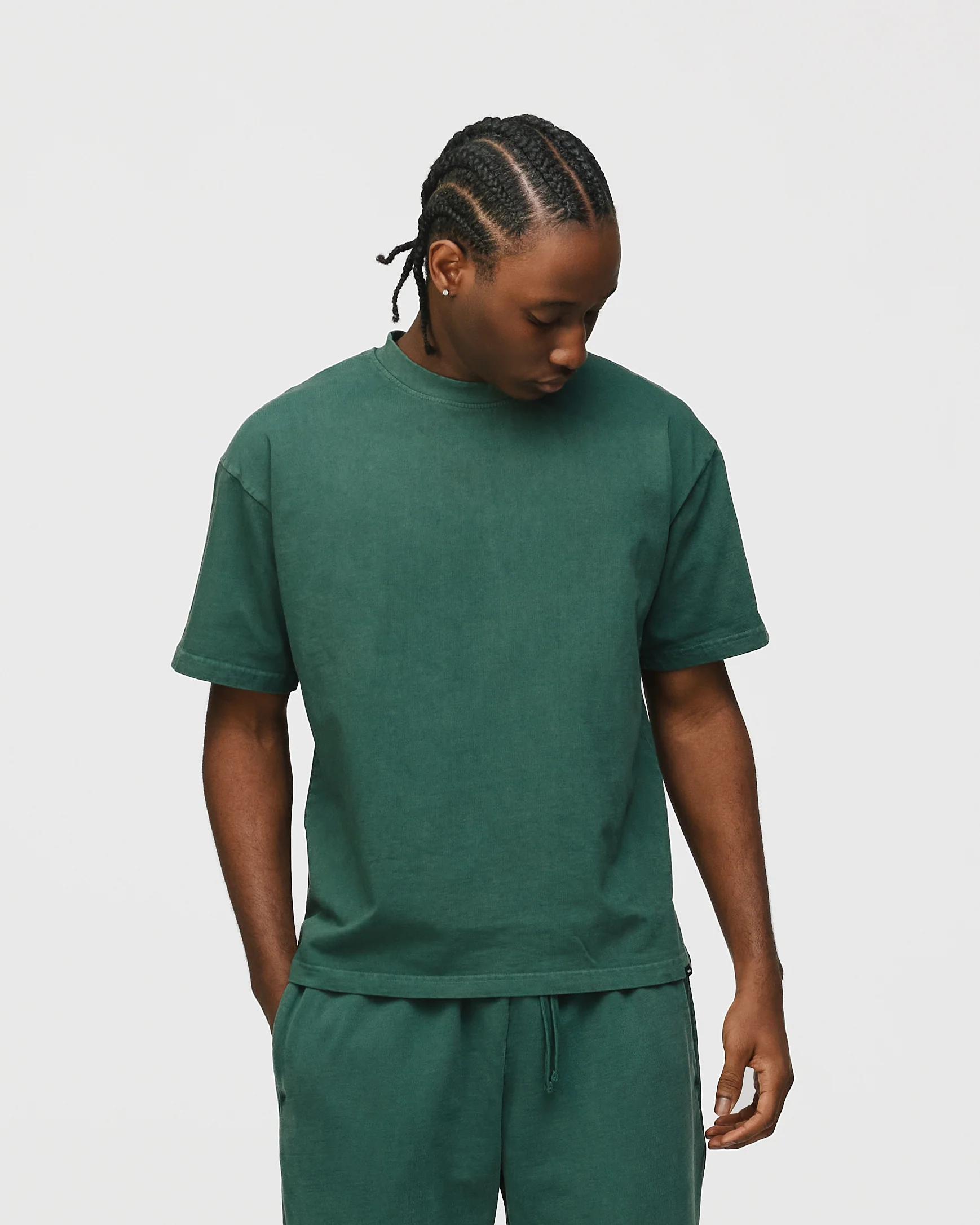 Drop Shoulder T-Shirt - Vintage Green