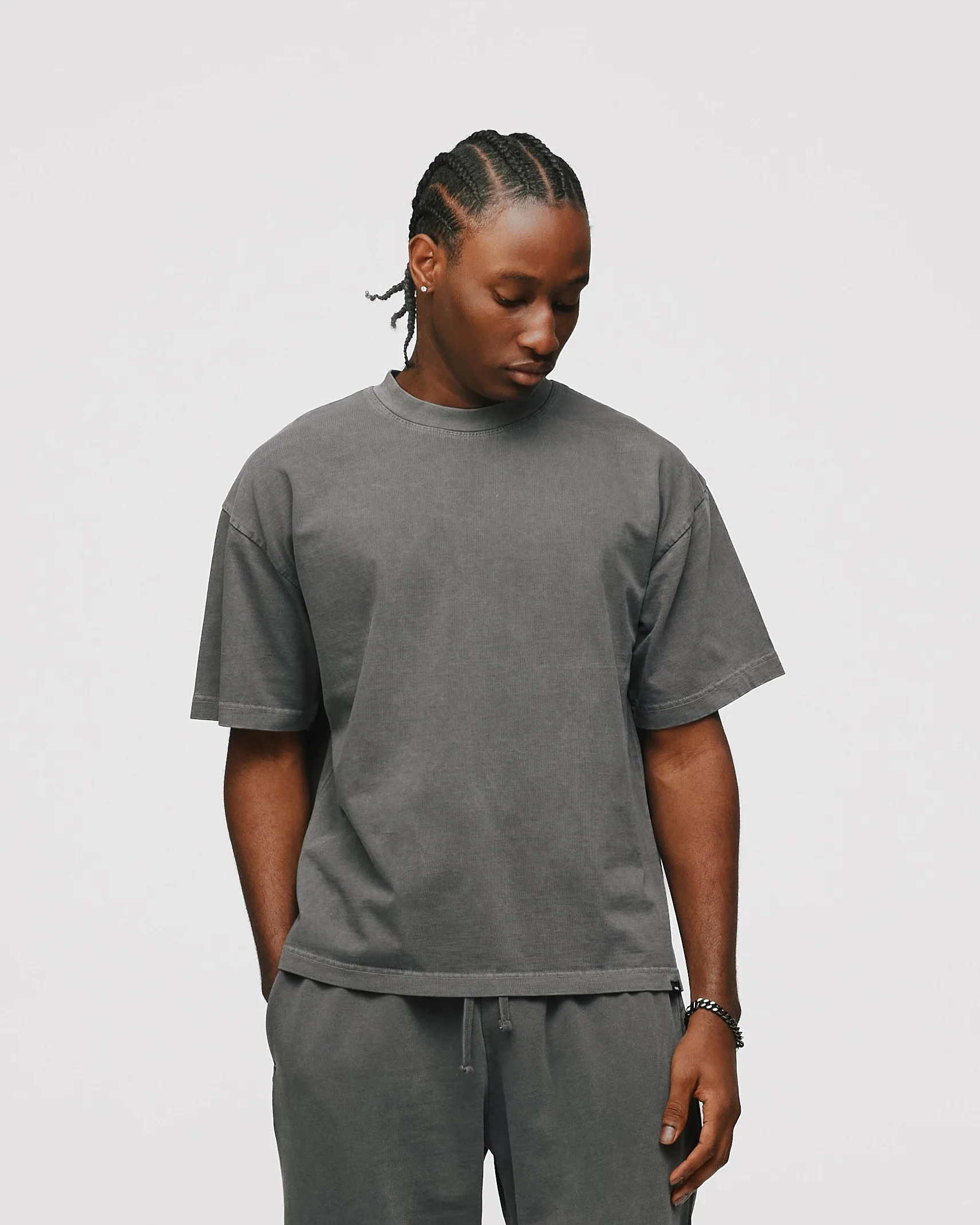 Drop Shoulder T-Shirt - Vintage Grey