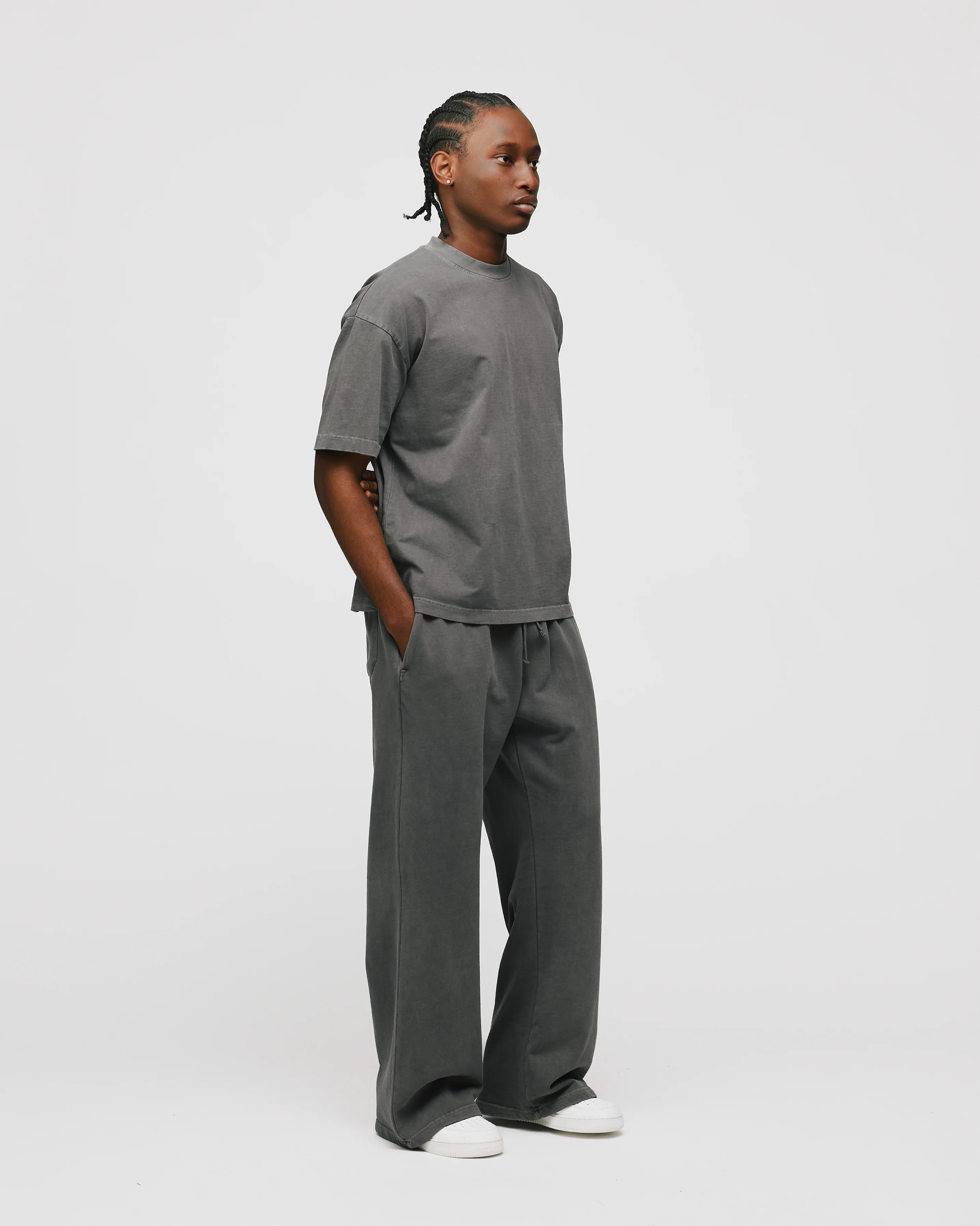 Drop Shoulder T-Shirt - Vintage Grey